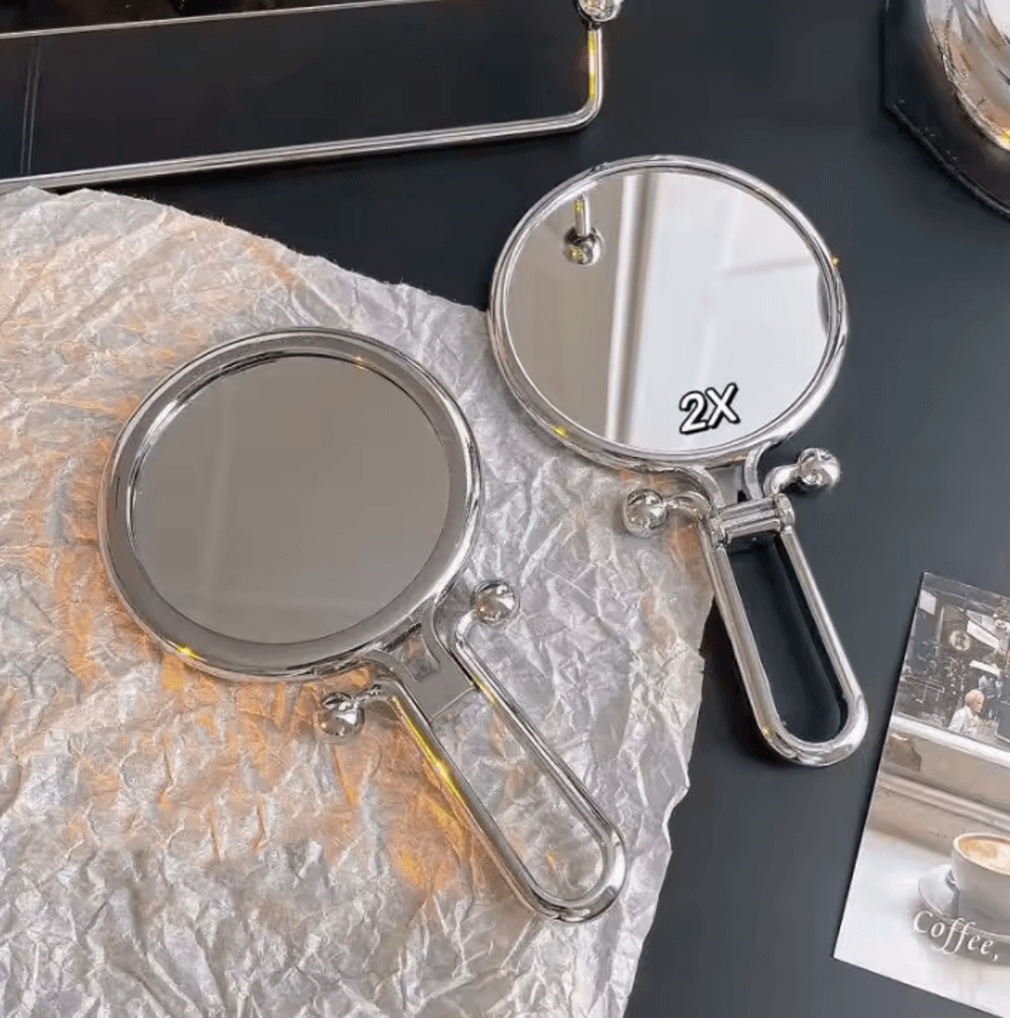 2X 5X 10X Folding Magnifying Makeup Mirror 7