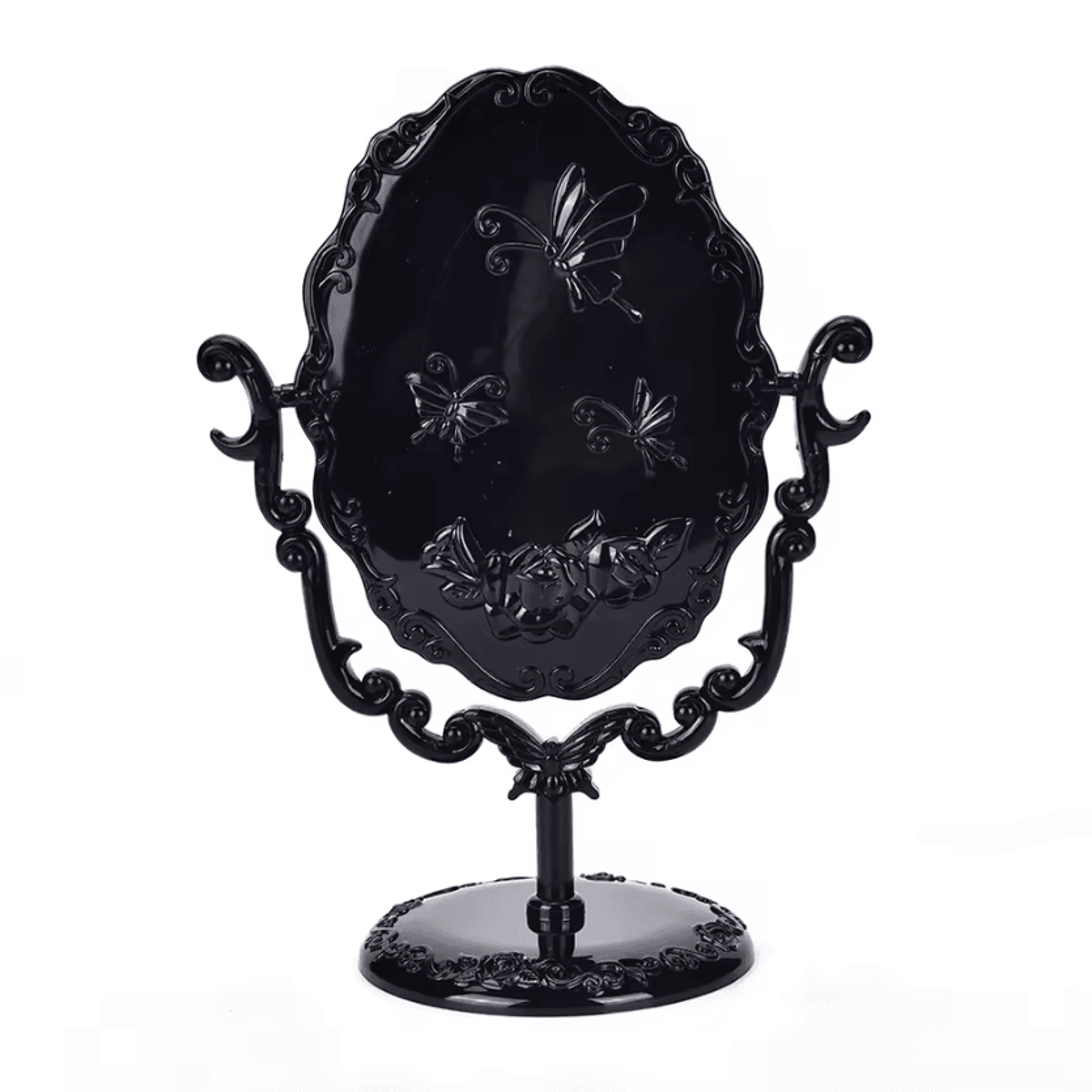 Rotatable Gothic Rose Black Butterfly Vanity Mirror 2