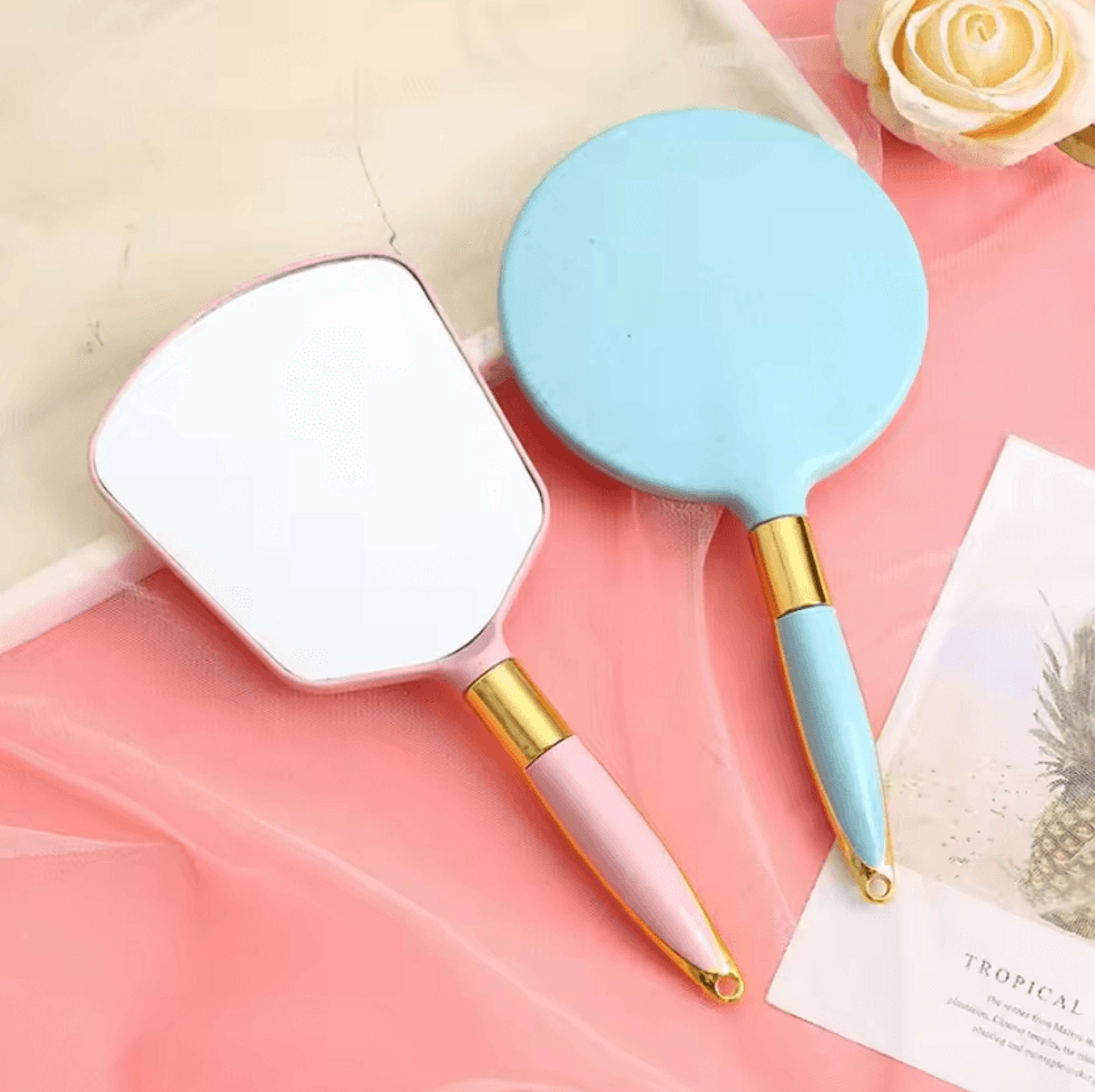 Vintage Handheld Vanity Mirror With Handle 2