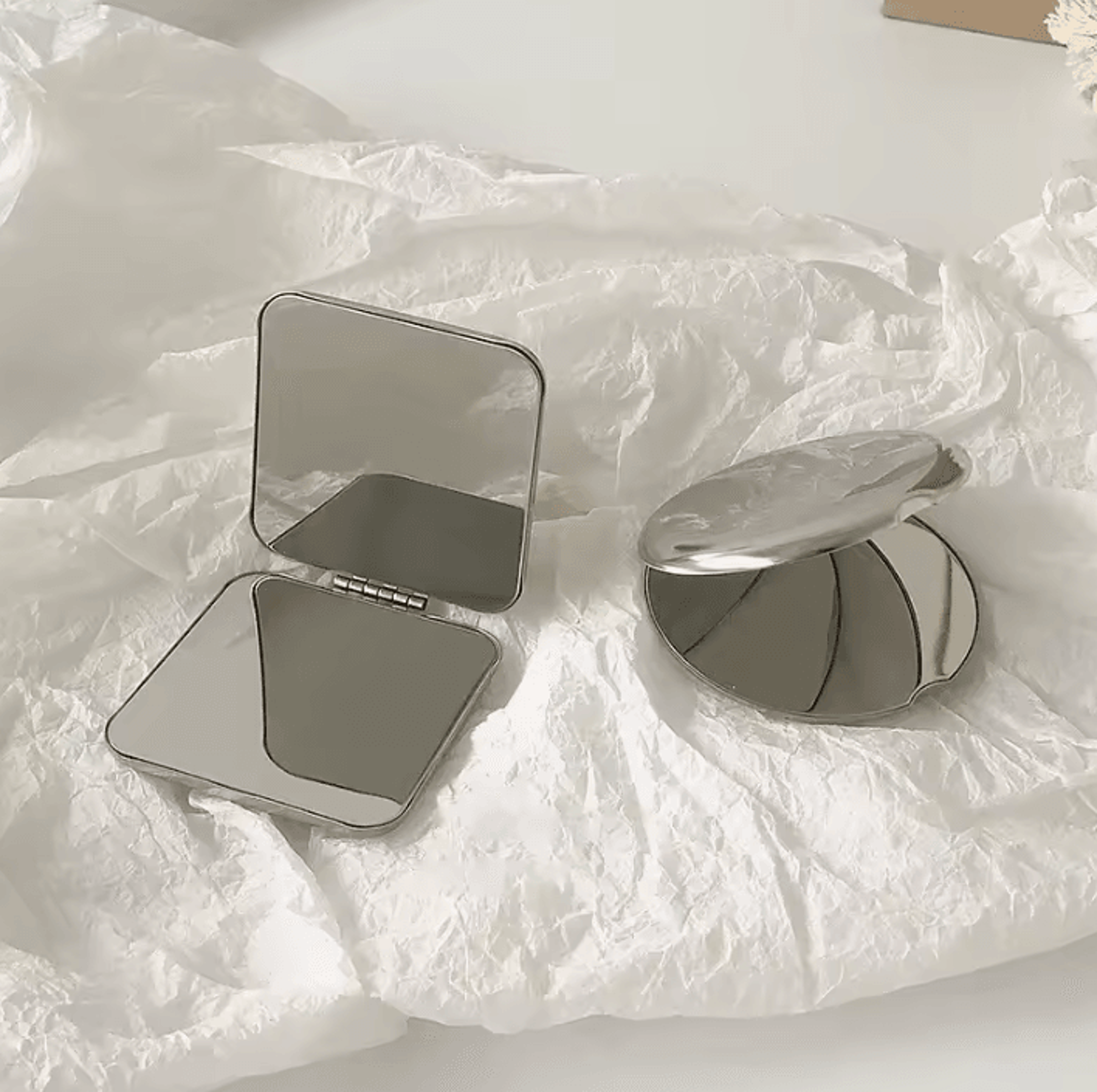 Stainless Steel Foldable Pocket Mirror For Makeup And Skincare 3