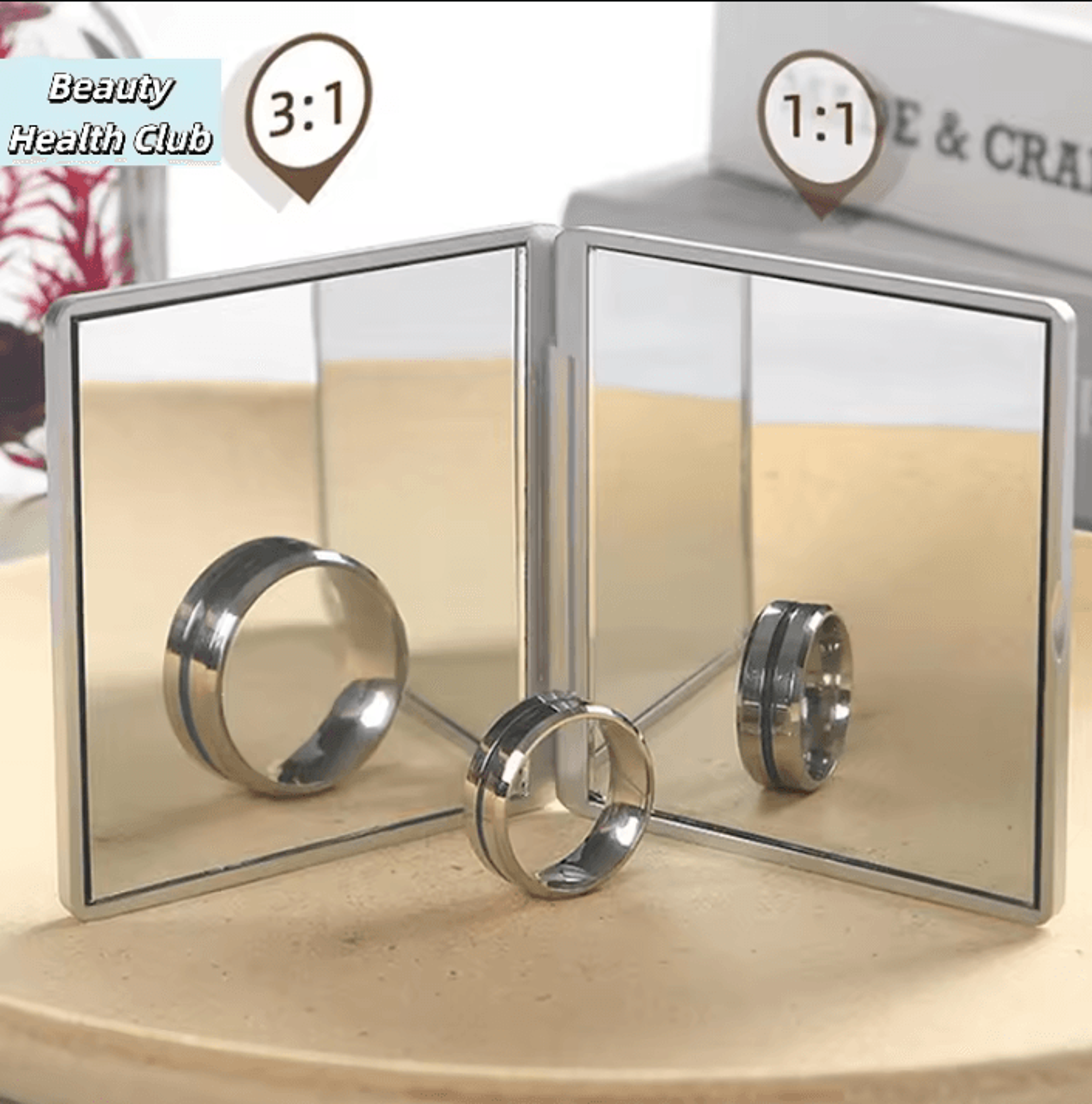 Retro Rose Double Sided Mini Pocket Makeup Mirror 0