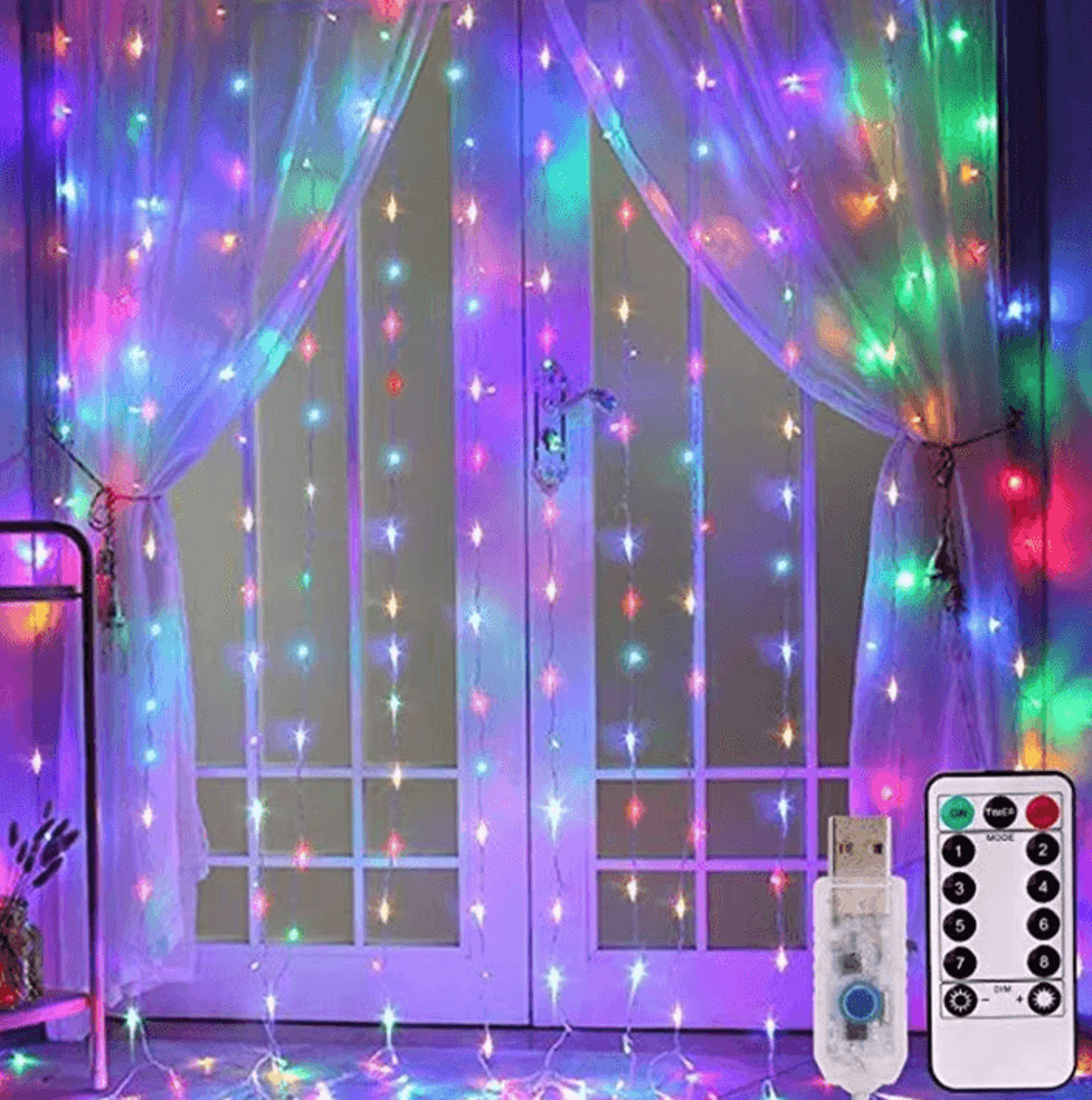 USB Fairy Curtain String Lights With Remote Control 2