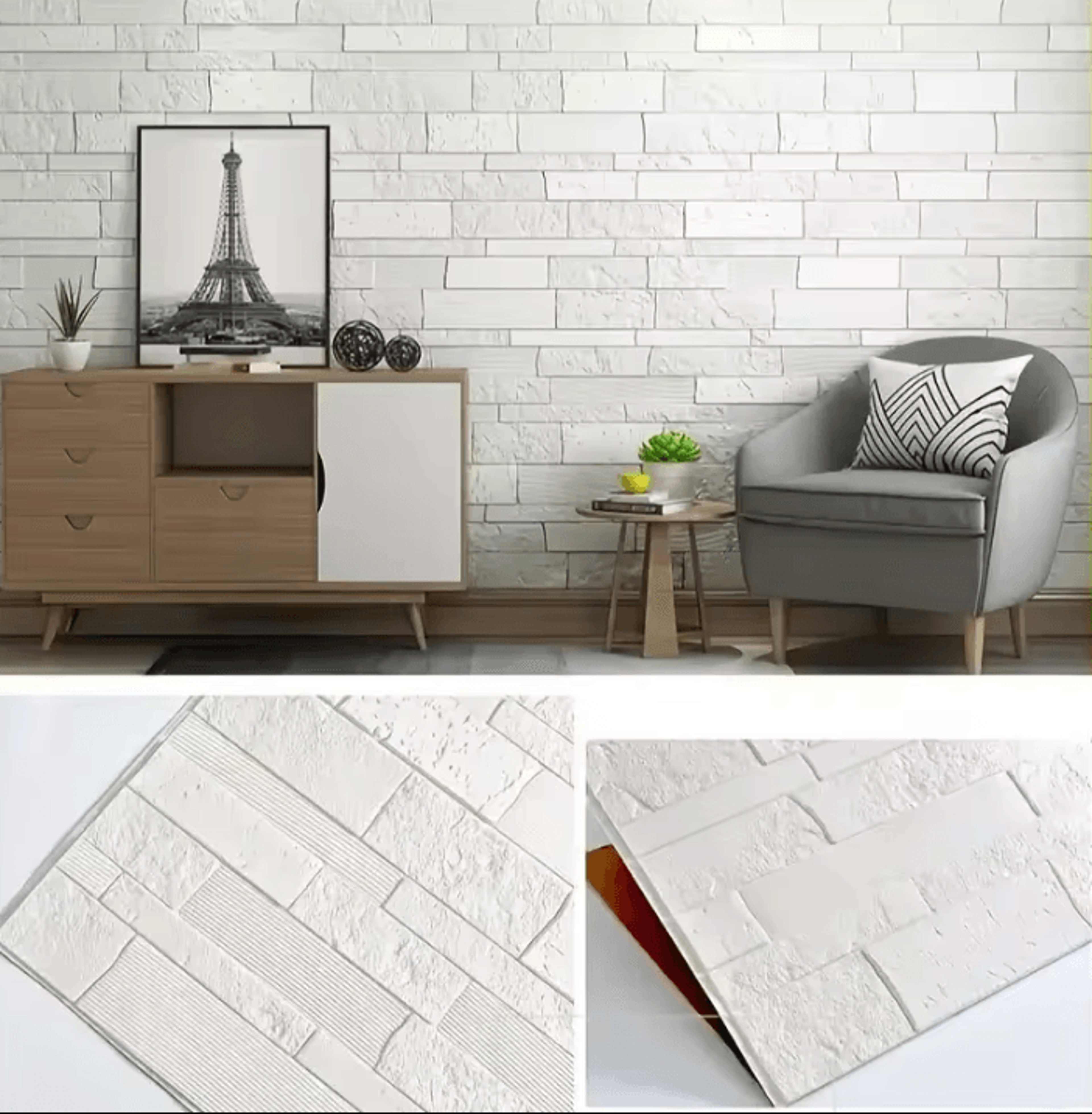 3D Brick Peel And Stick Waterproof Wall Panels 3