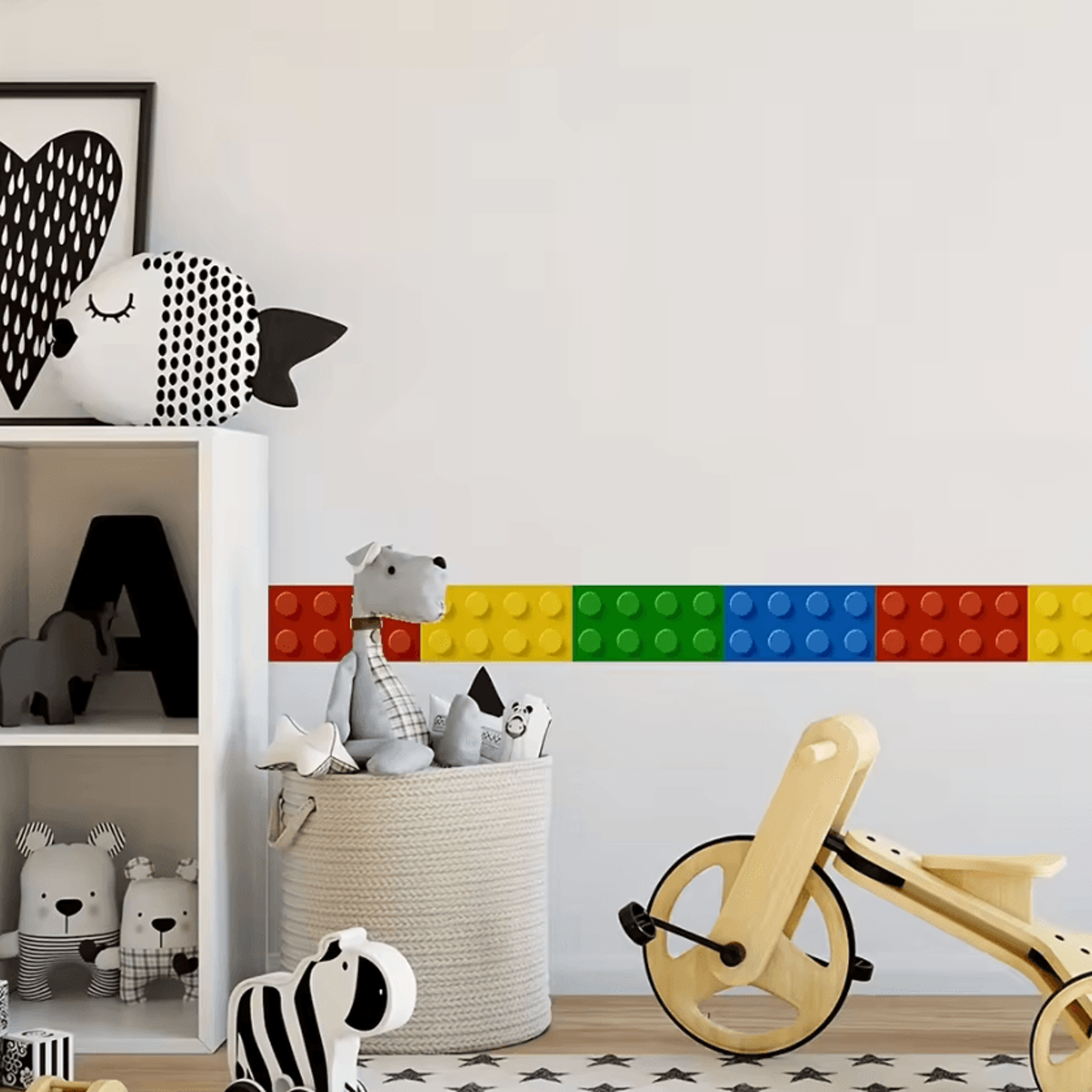 Building Block Self Adhesive Wall Border Waterproof Removable Sticker 3