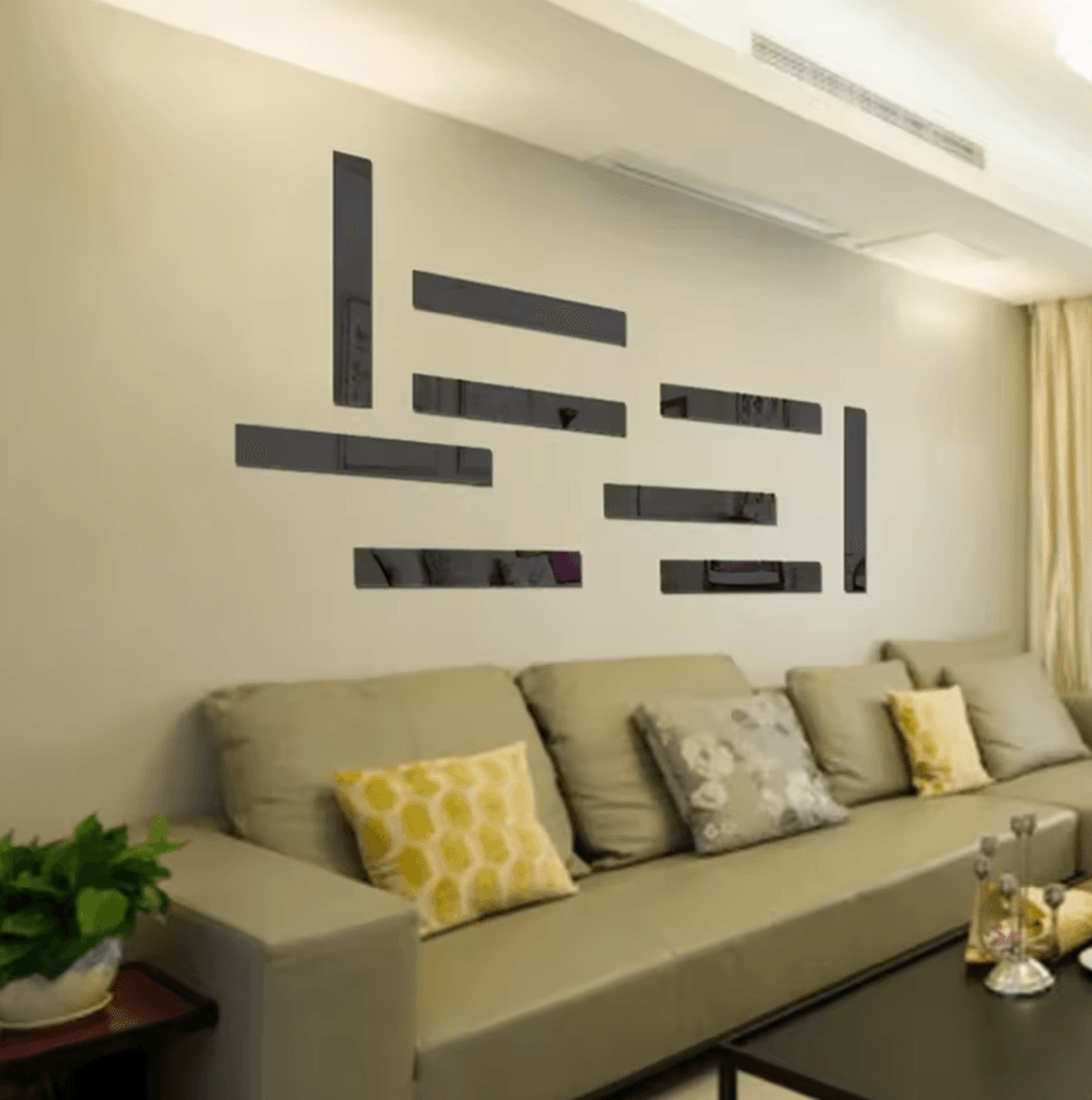 3D Acrylic Mirror Strip Wall Stickers DIY Modern Line Wall Decor 2