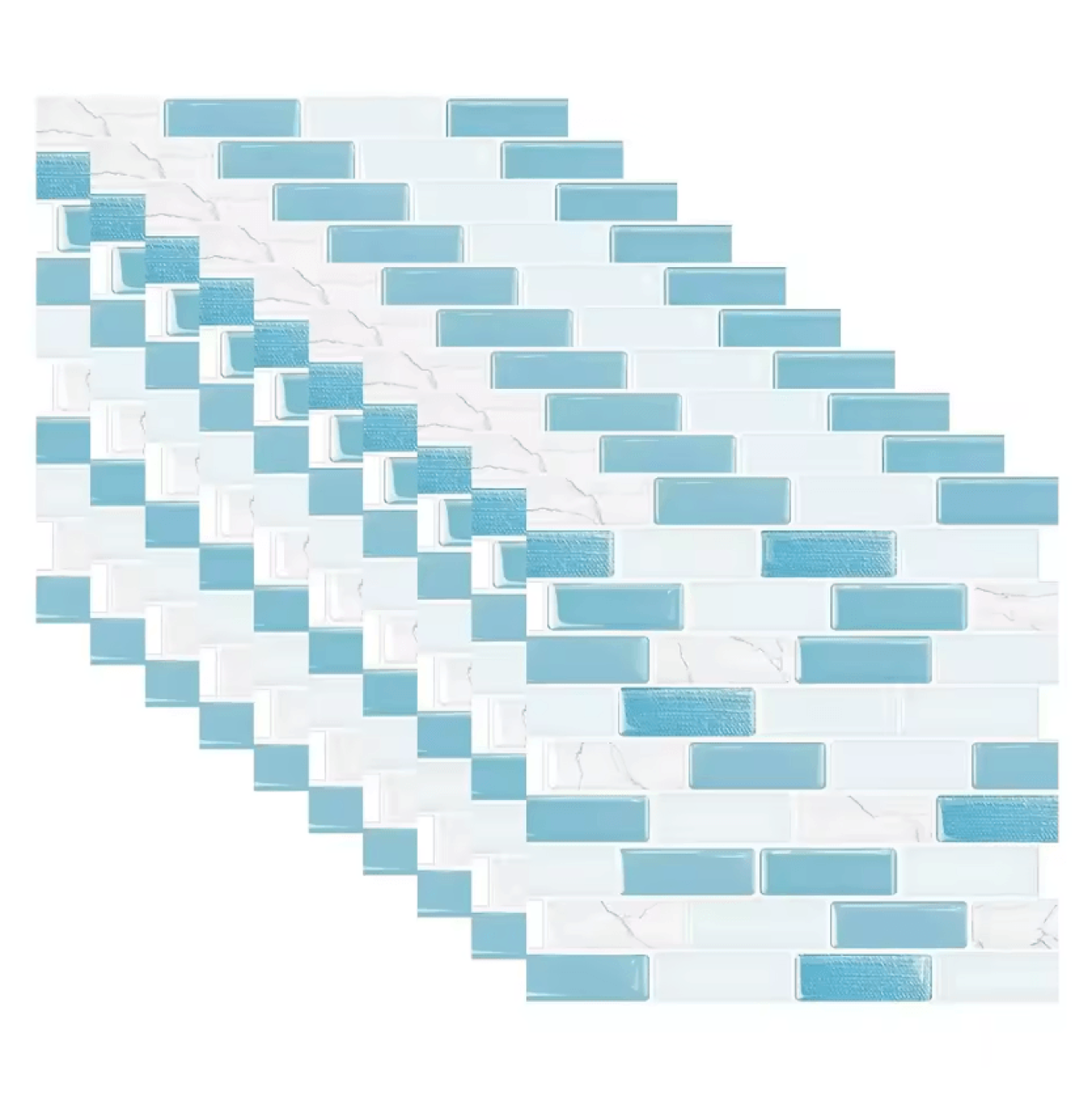 10 Piece Marble Mosaic Peel And Stick Backsplash Tile Stickers 7