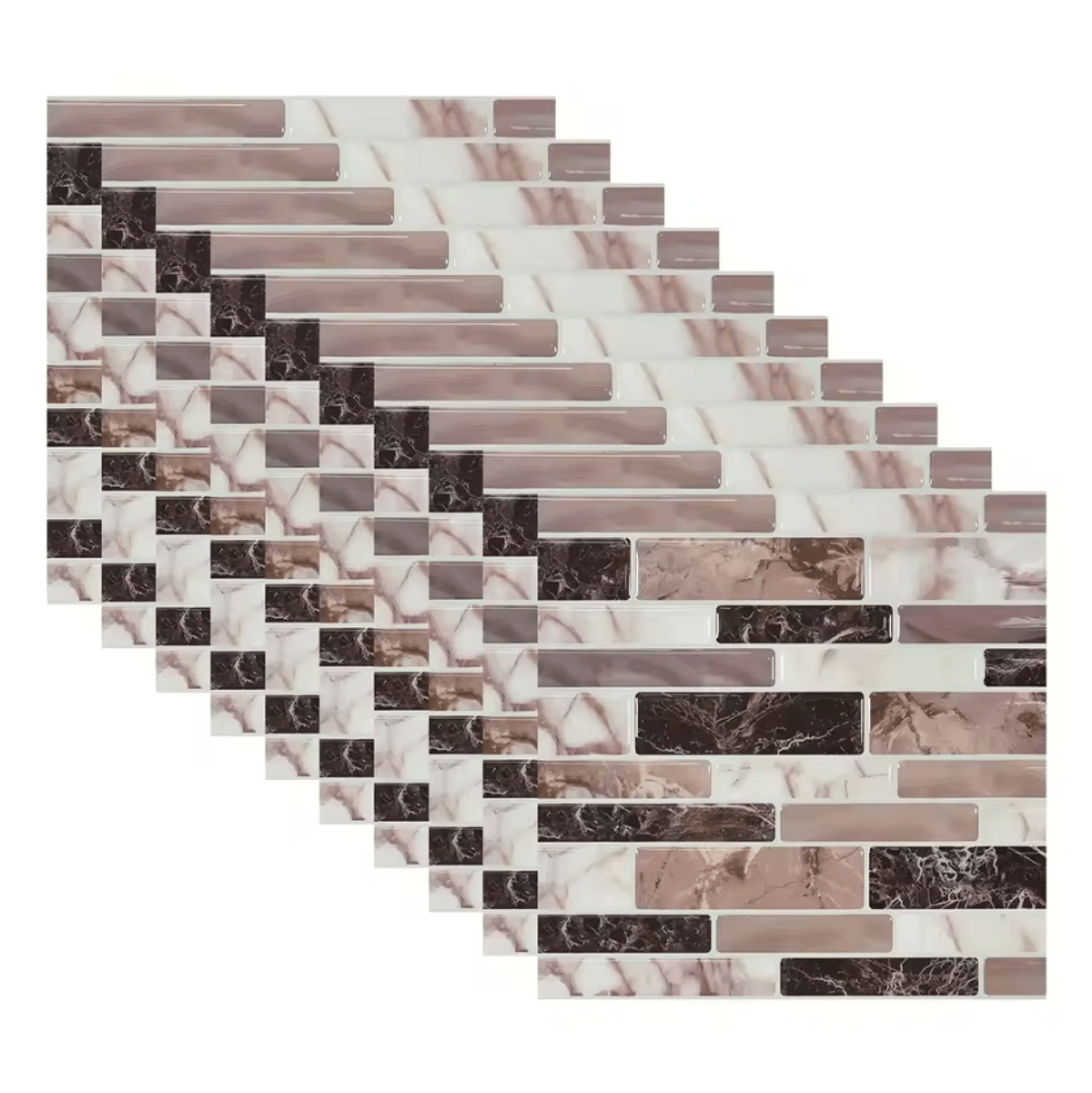 10 Piece Marble Mosaic Peel And Stick Backsplash Tile Stickers 4