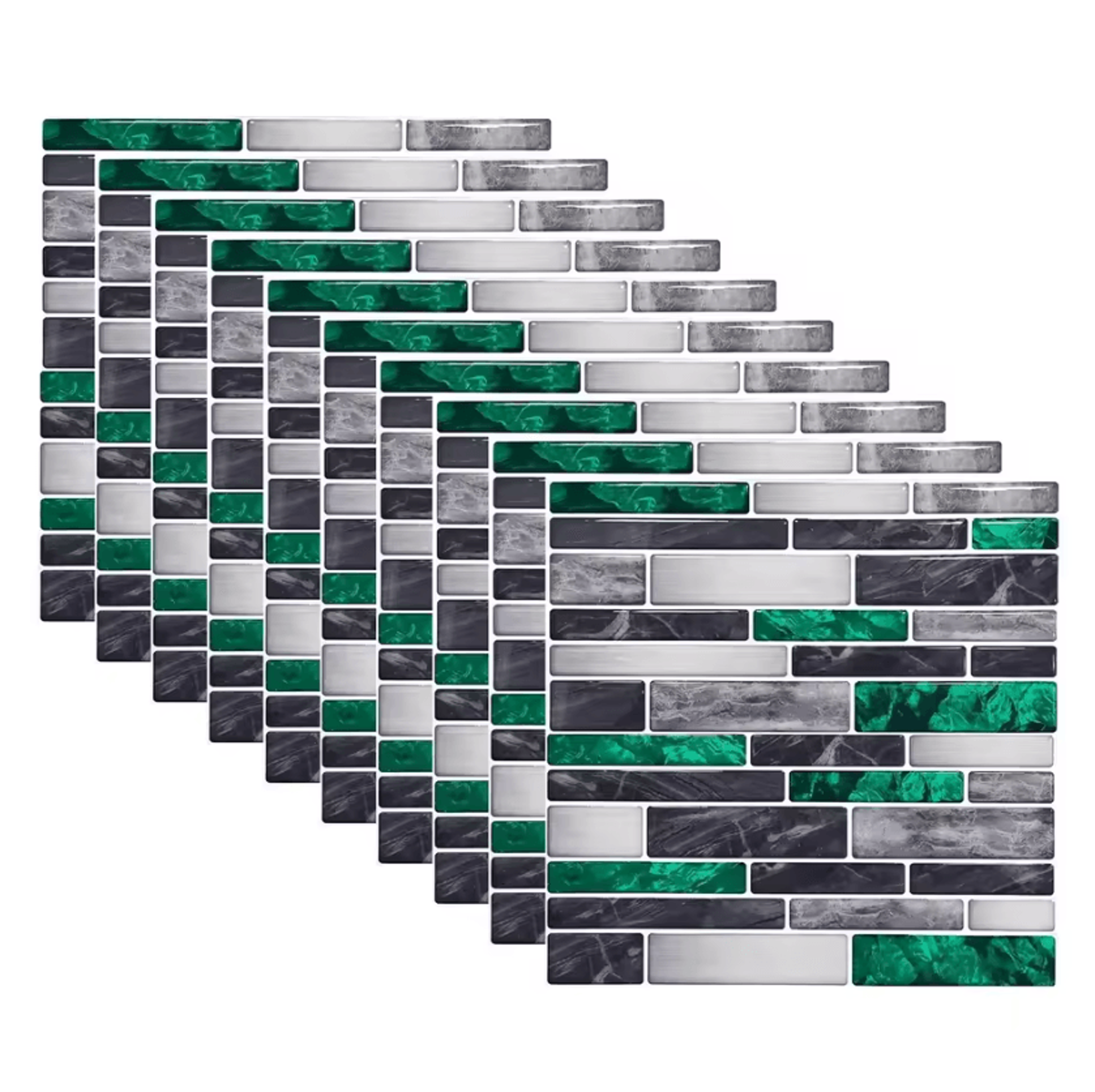 10 Piece Marble Mosaic Peel And Stick Backsplash Tile Stickers 10