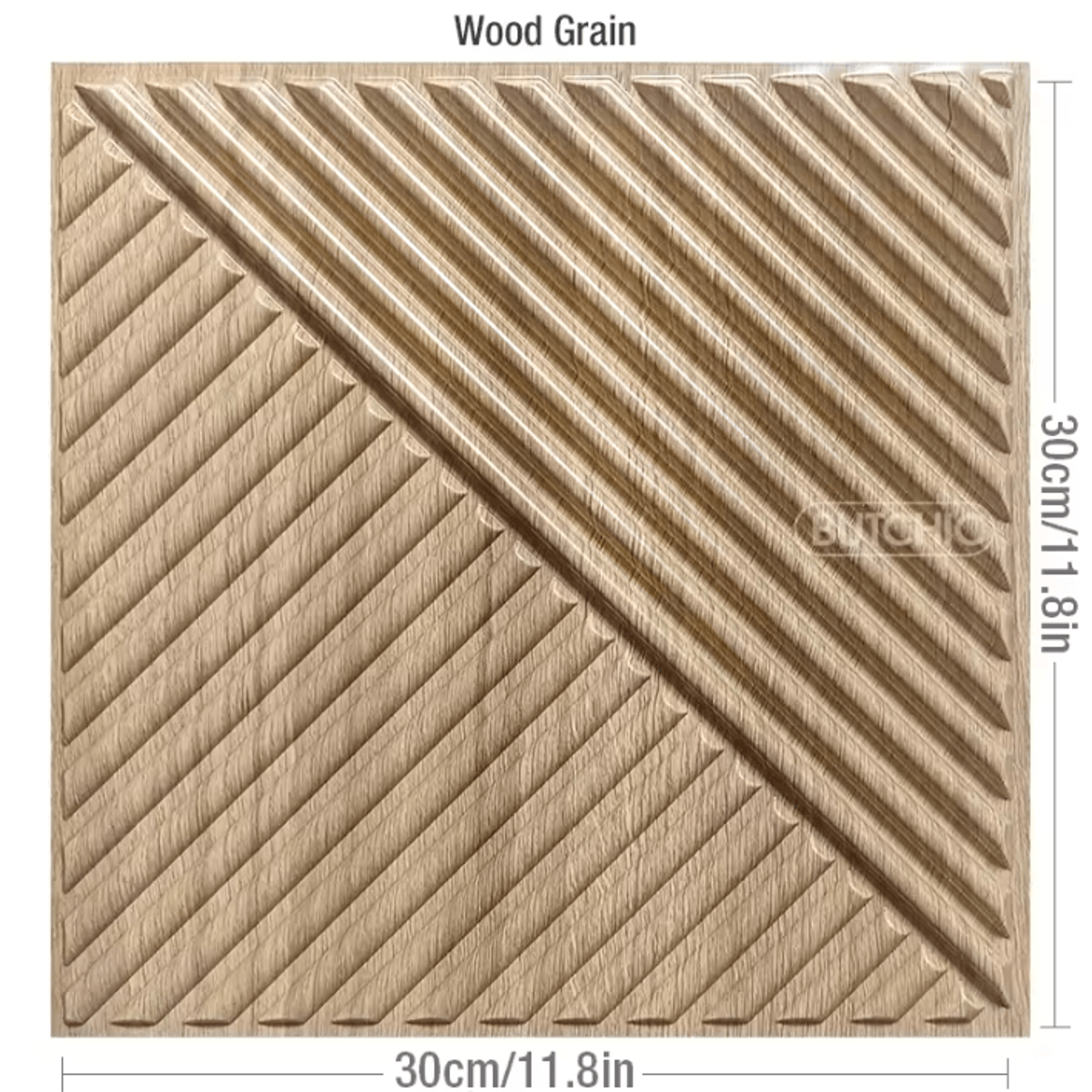 Champagne Gold 3D Wood Grain Decorative Wall Panels 4
