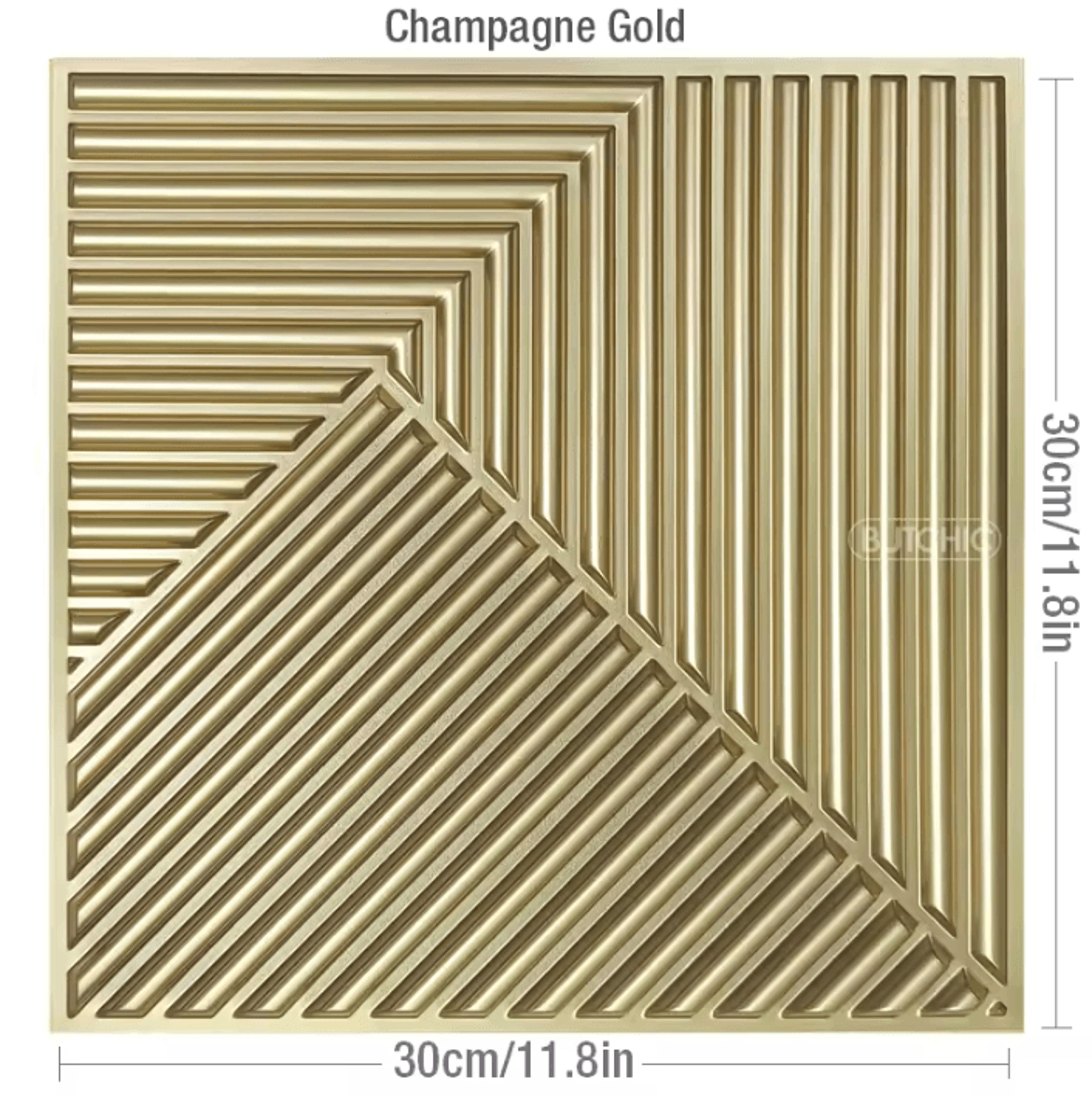 Champagne Gold 3D Wood Grain Decorative Wall Panels 9