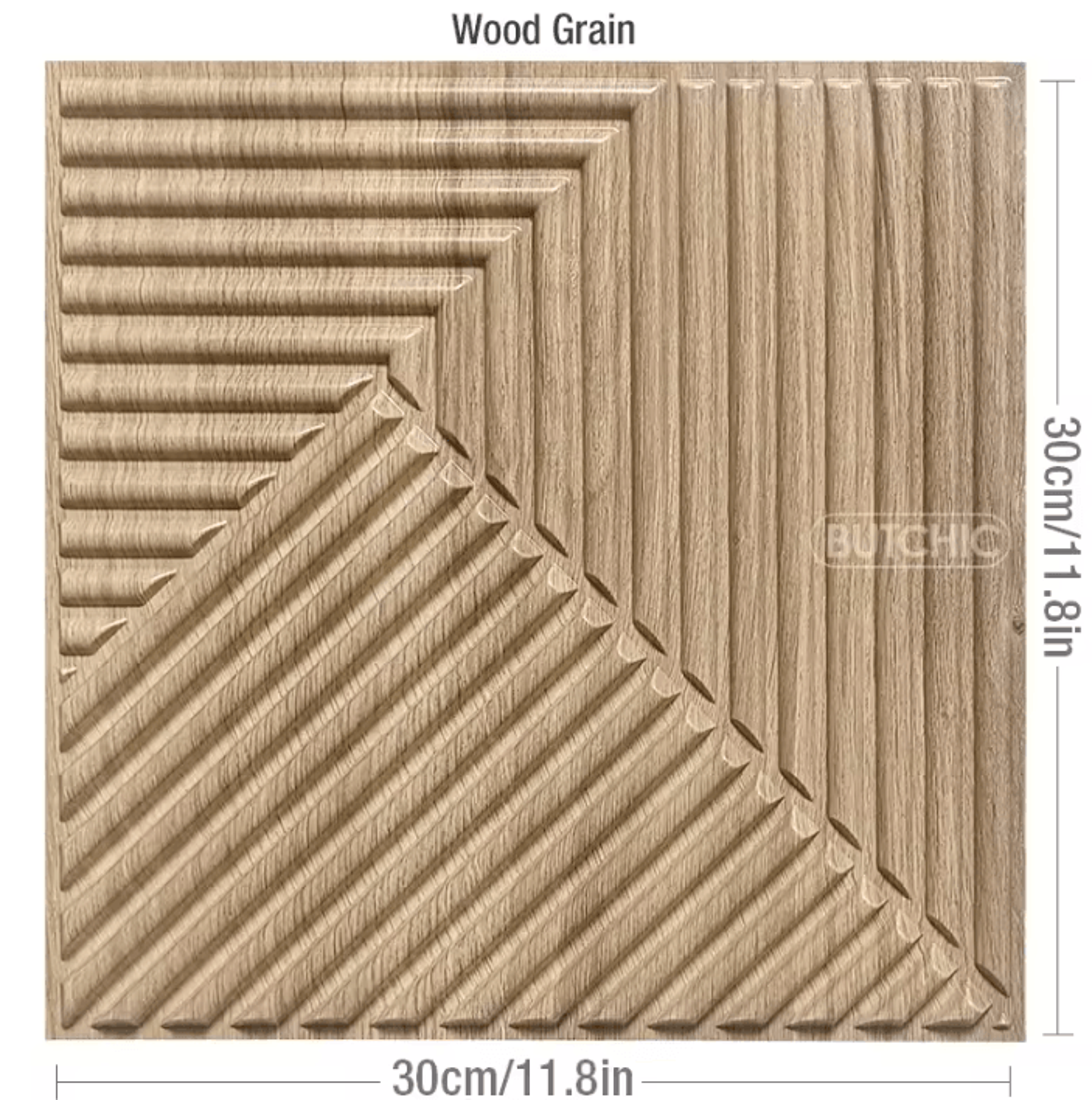 Champagne Gold 3D Wood Grain Decorative Wall Panels 3