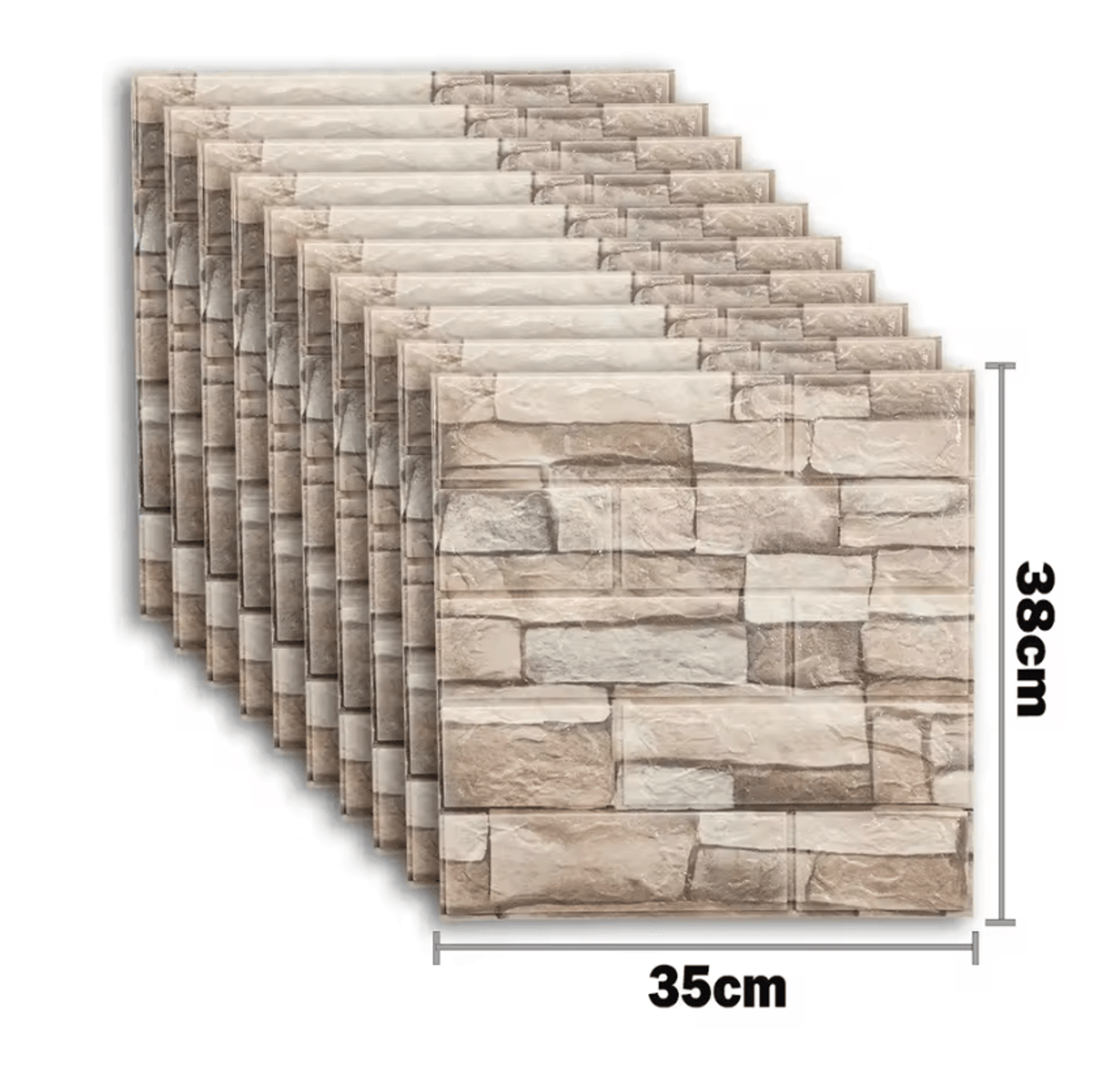 10 Piece 3D Foam Brick Peel And Stick Wall Panels 5