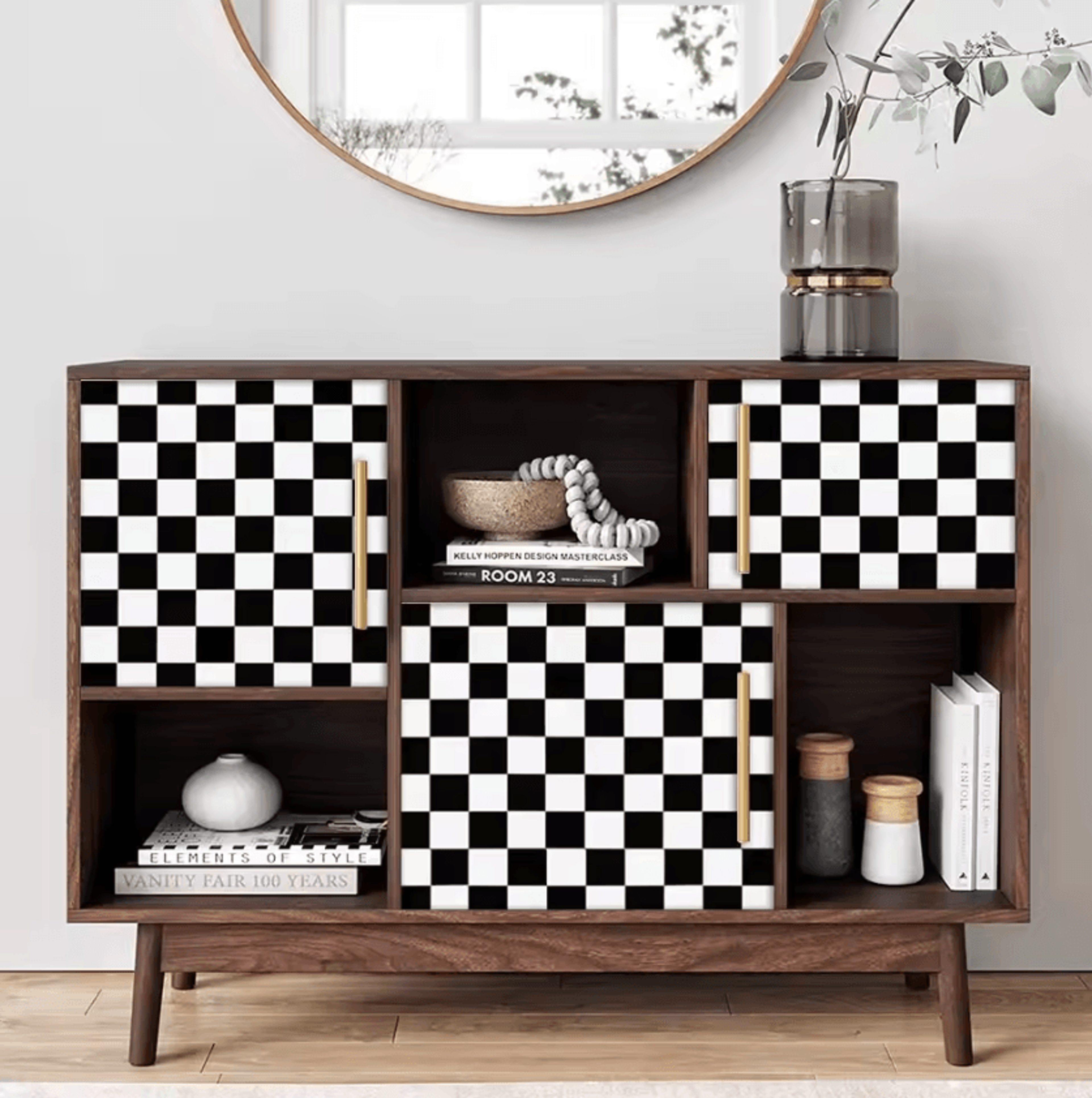 Black And White Checkered Peel And Stick Wallpaper 4