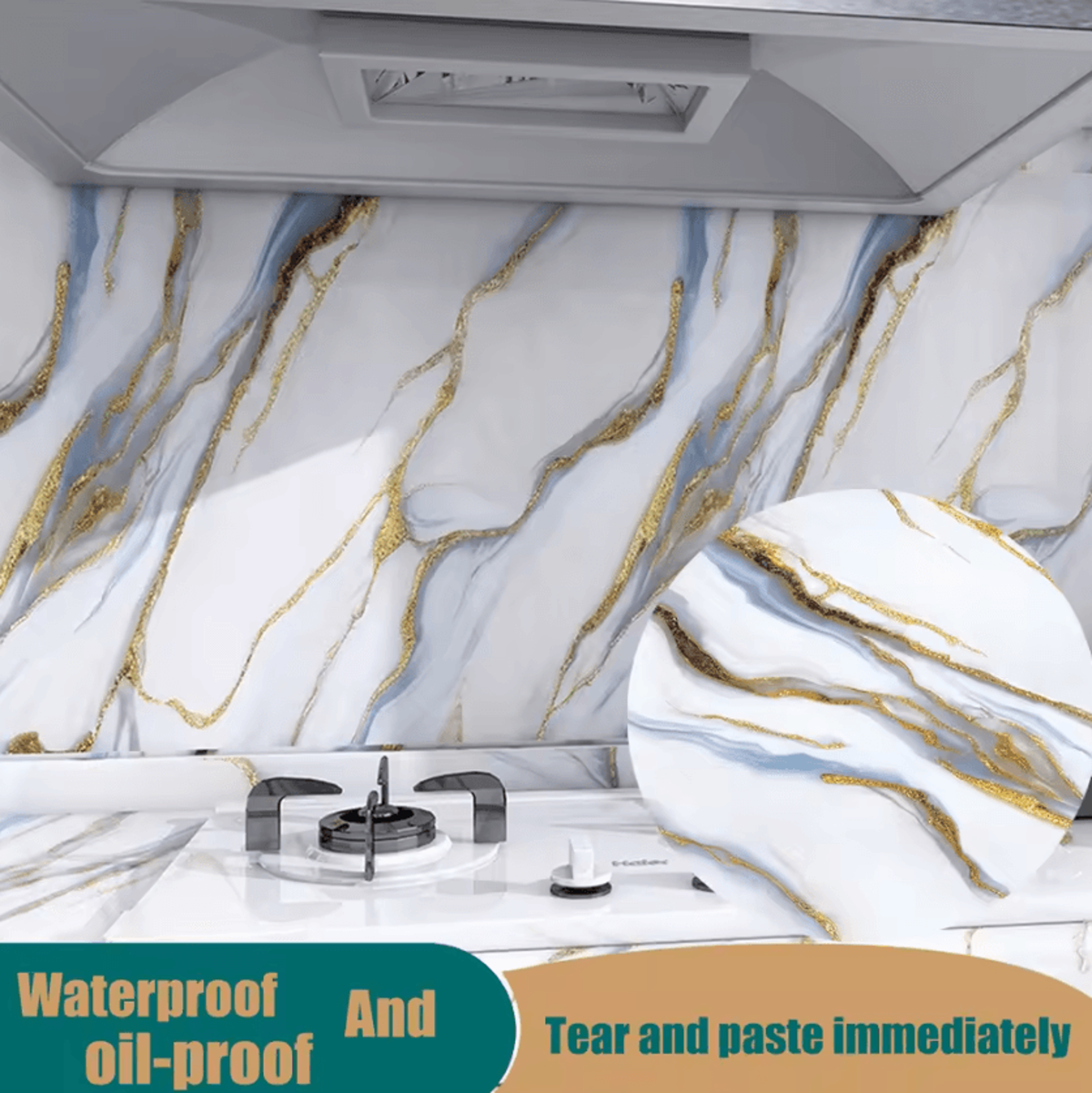 40CM Marble Peel And Stick Countertop Wallpaper 0