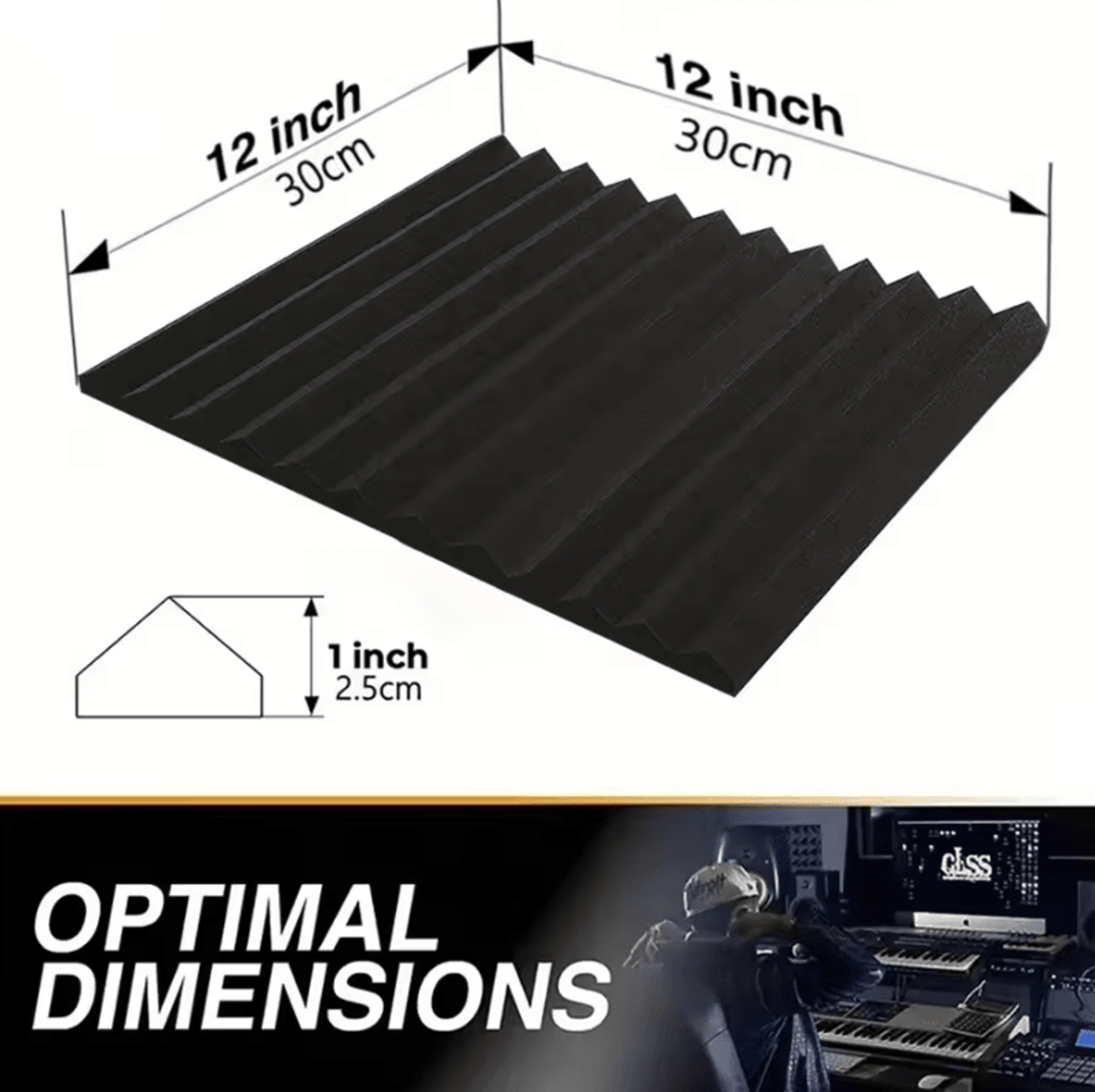 10 Piece 12x12 Acoustic Foam Wedge Panels 1