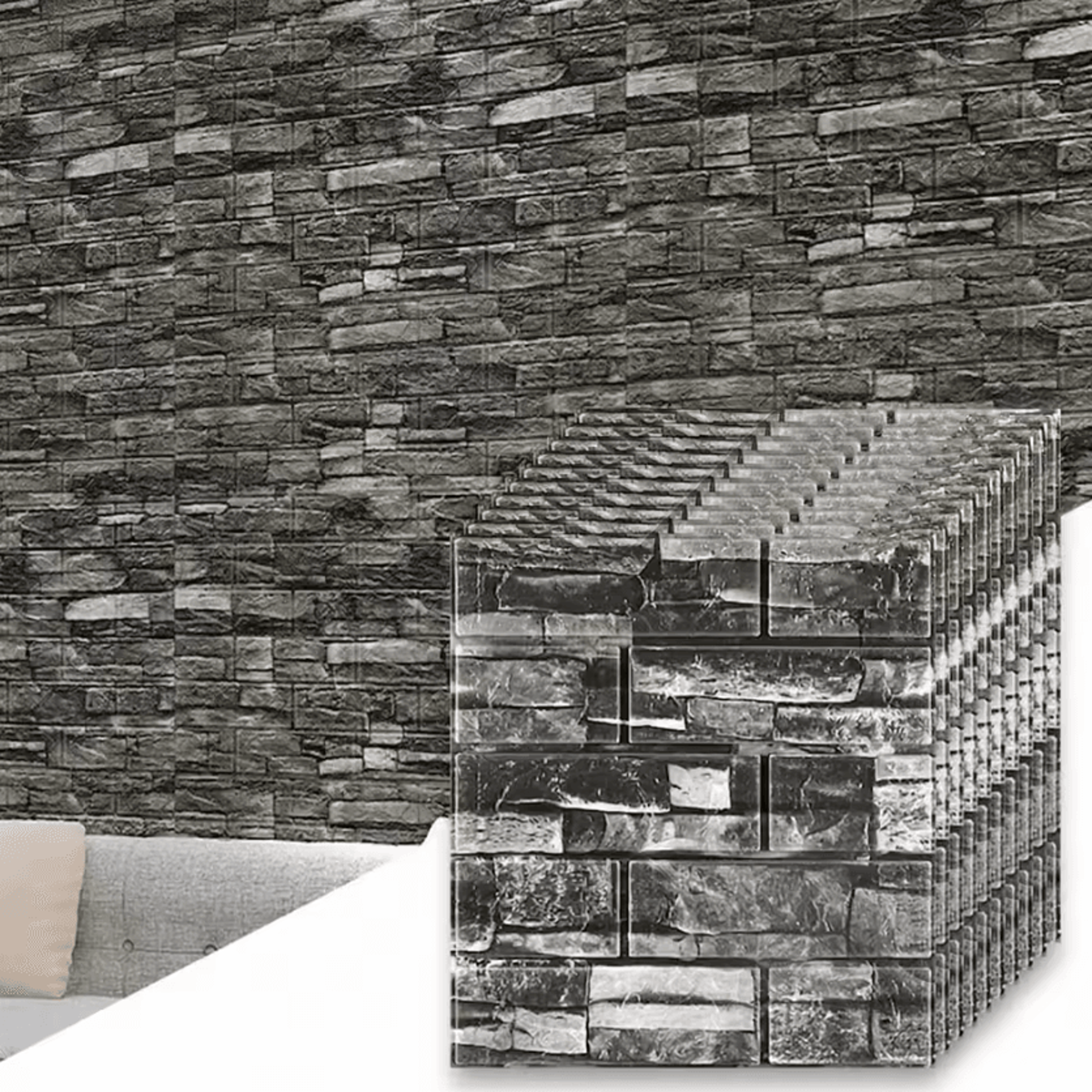 20 Piece 3D Brick Peel And Stick Foam Wall Panels 4
