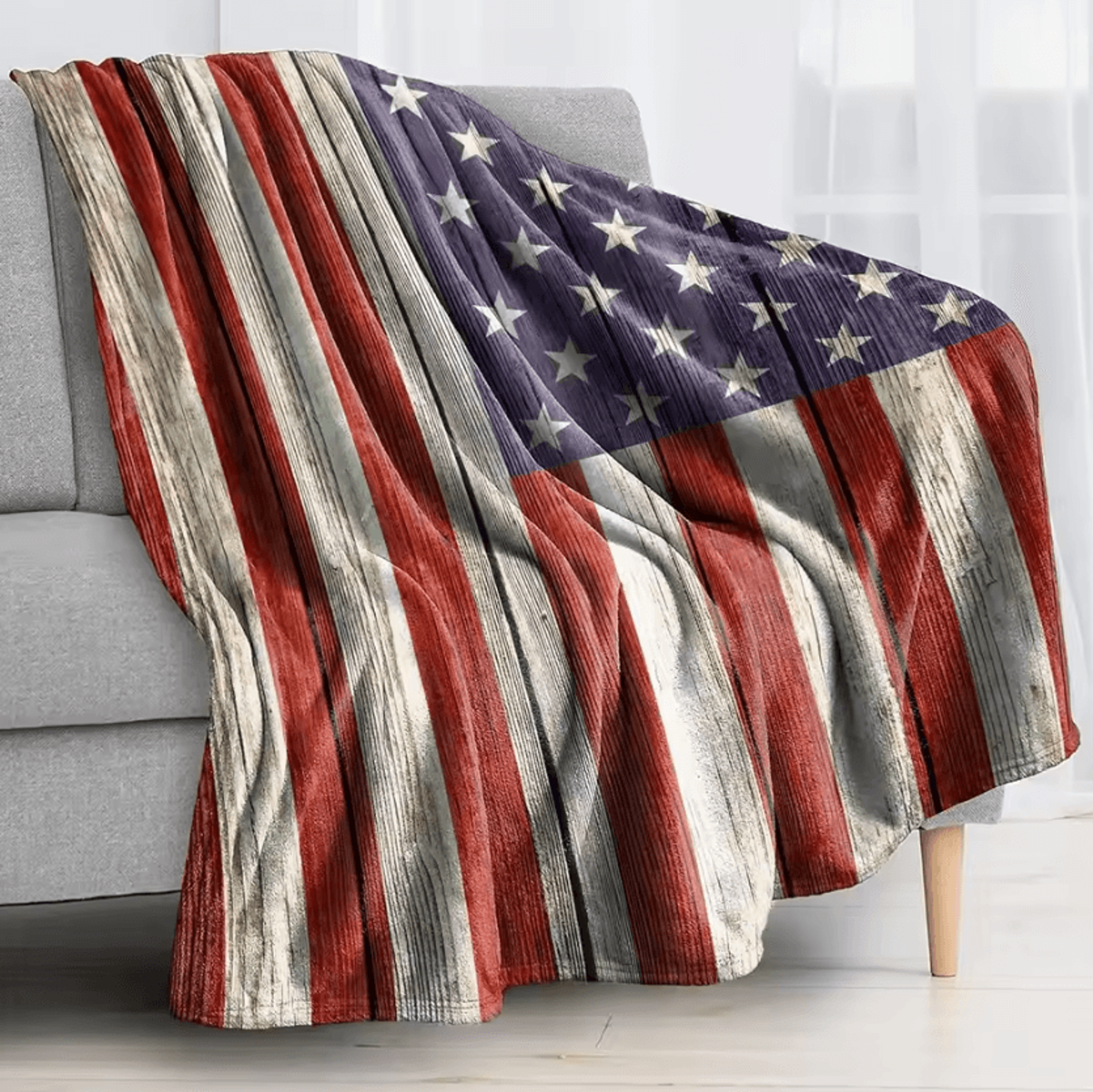 USA Flag Flannel Throw Blanket 50 X 60 Inch 2