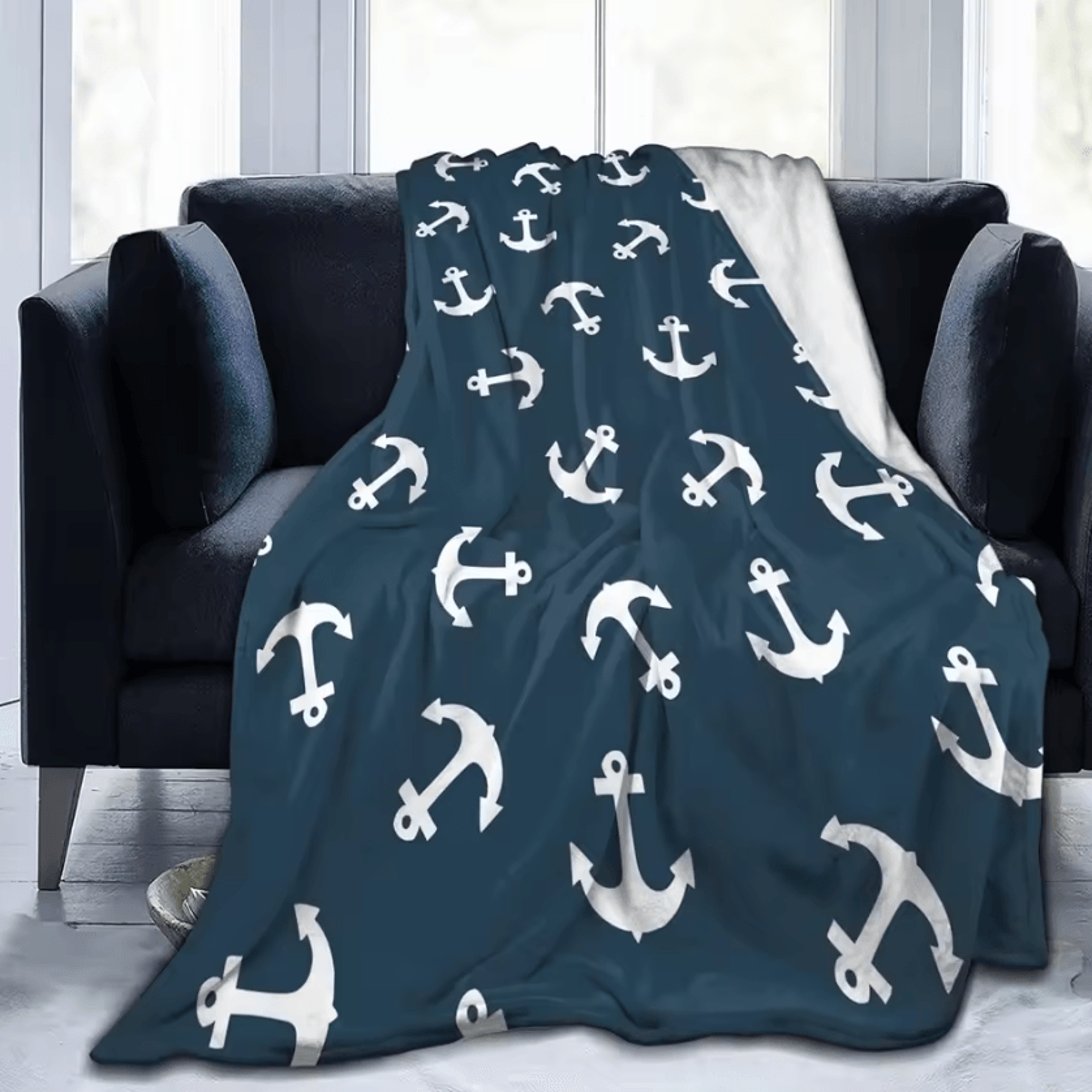 White Daisy Floral Cotton Throw Blanket 8