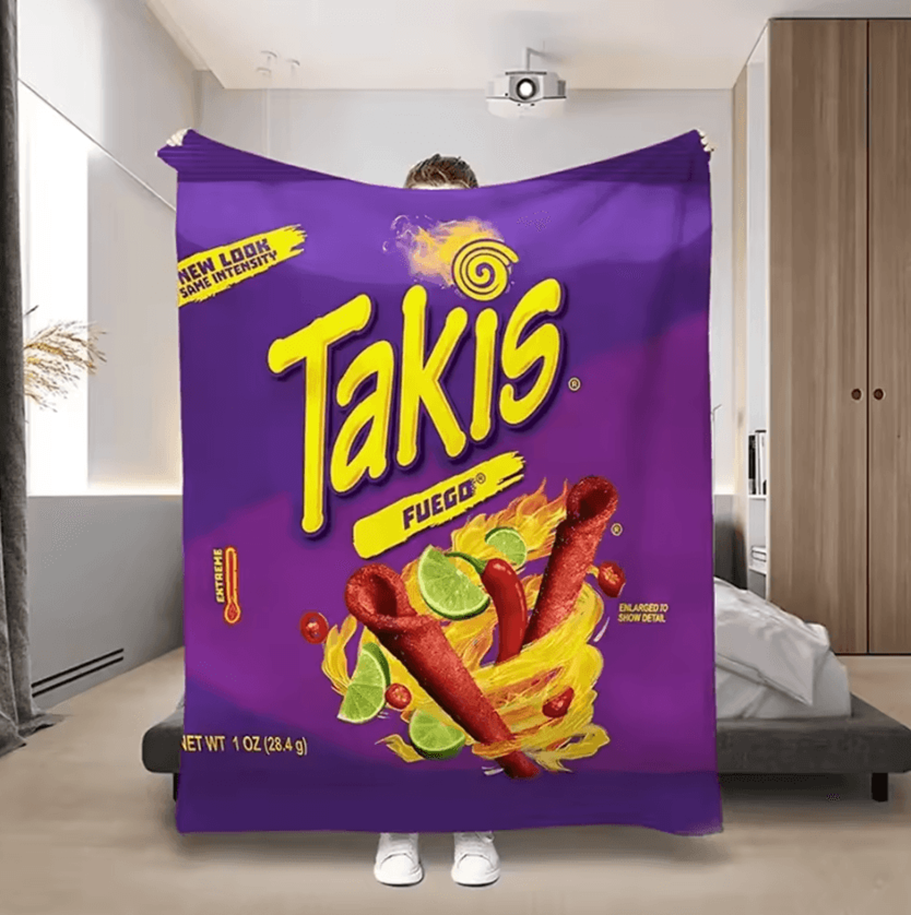 Cartoon Snack Print Flannel Throw Blanket 2