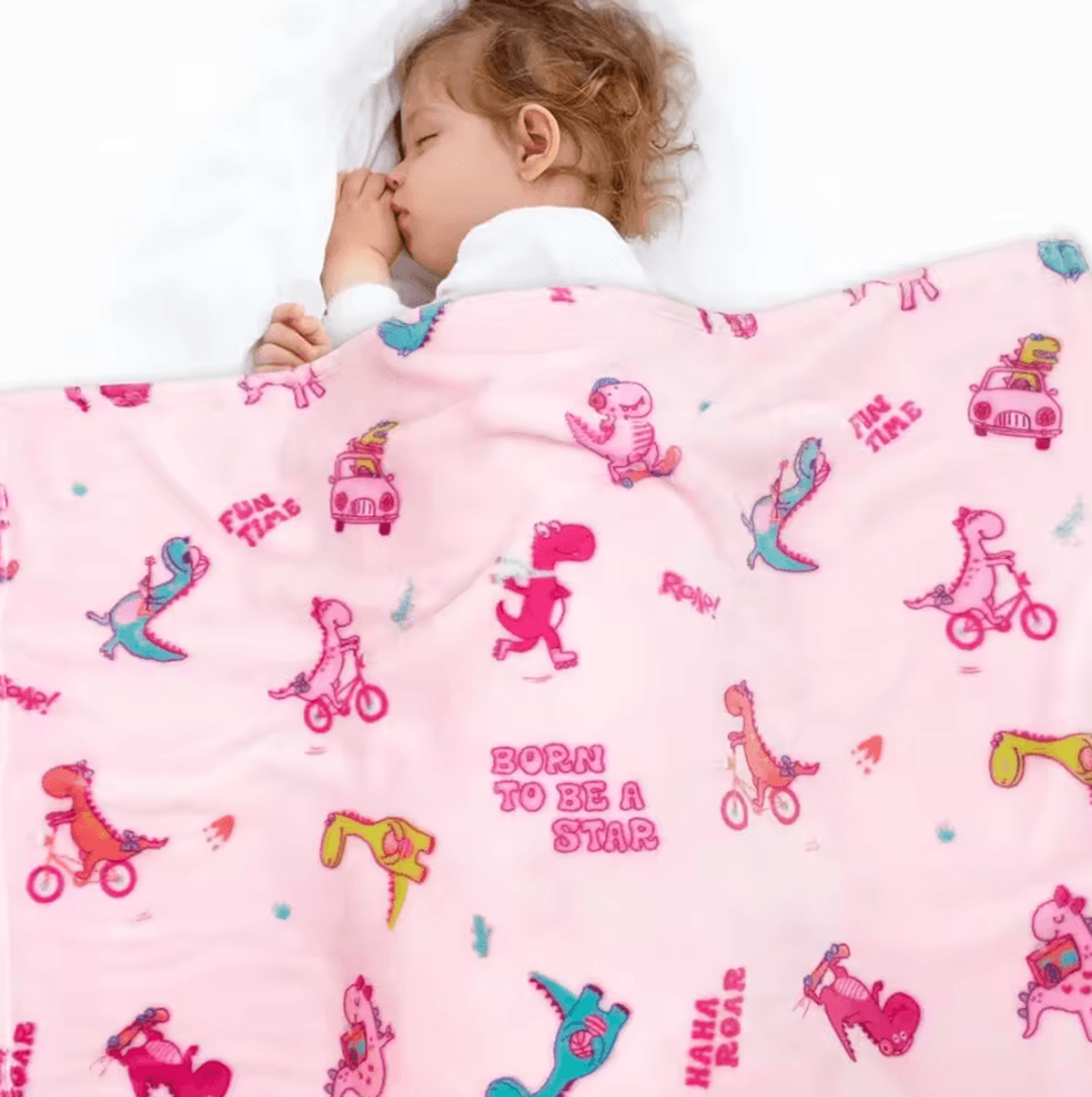 Cartoon Dinosaur Flannel Fleece Throw Blanket 3