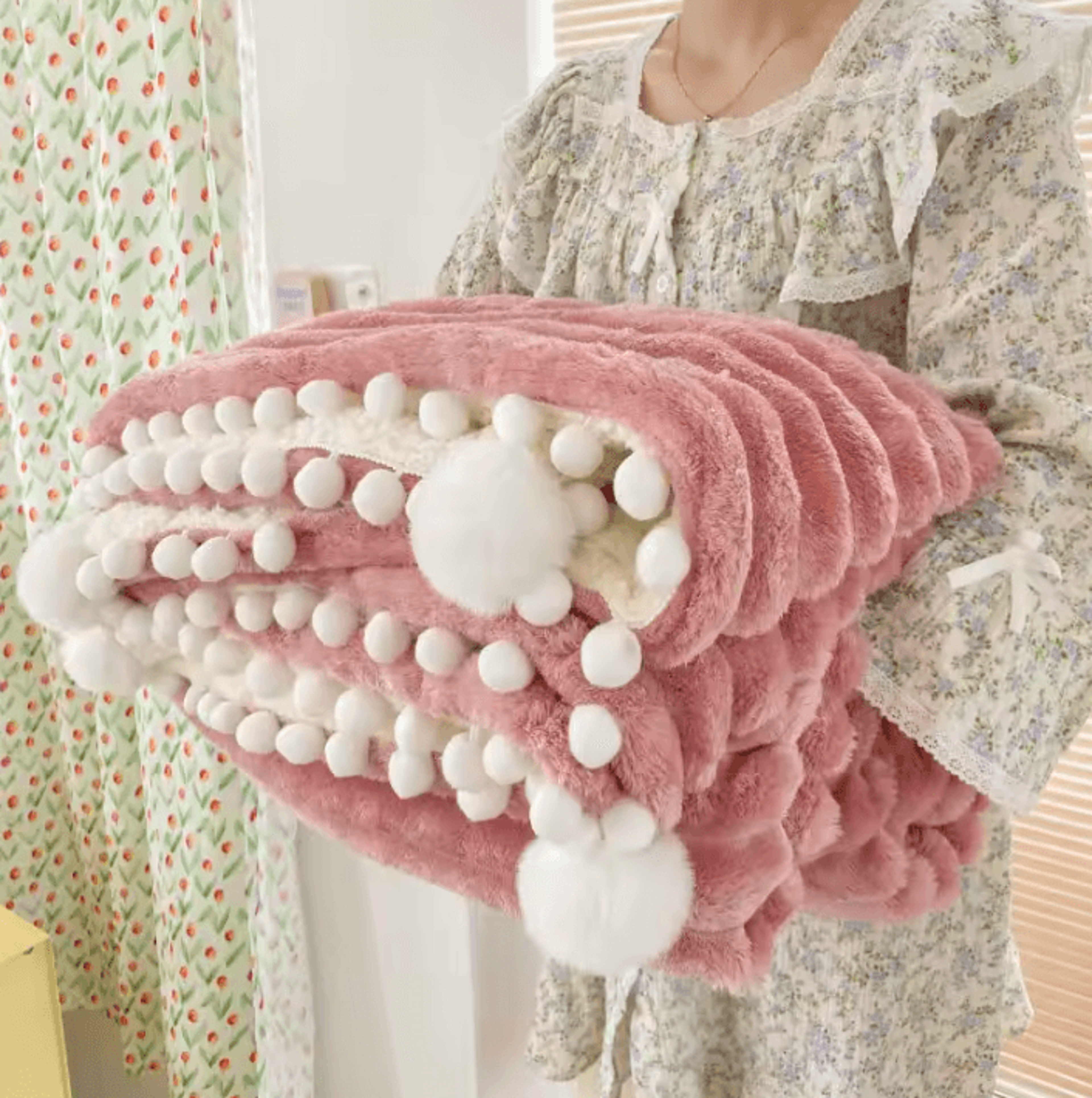 Double Sided Lamb Fleece Throw Blanket 1