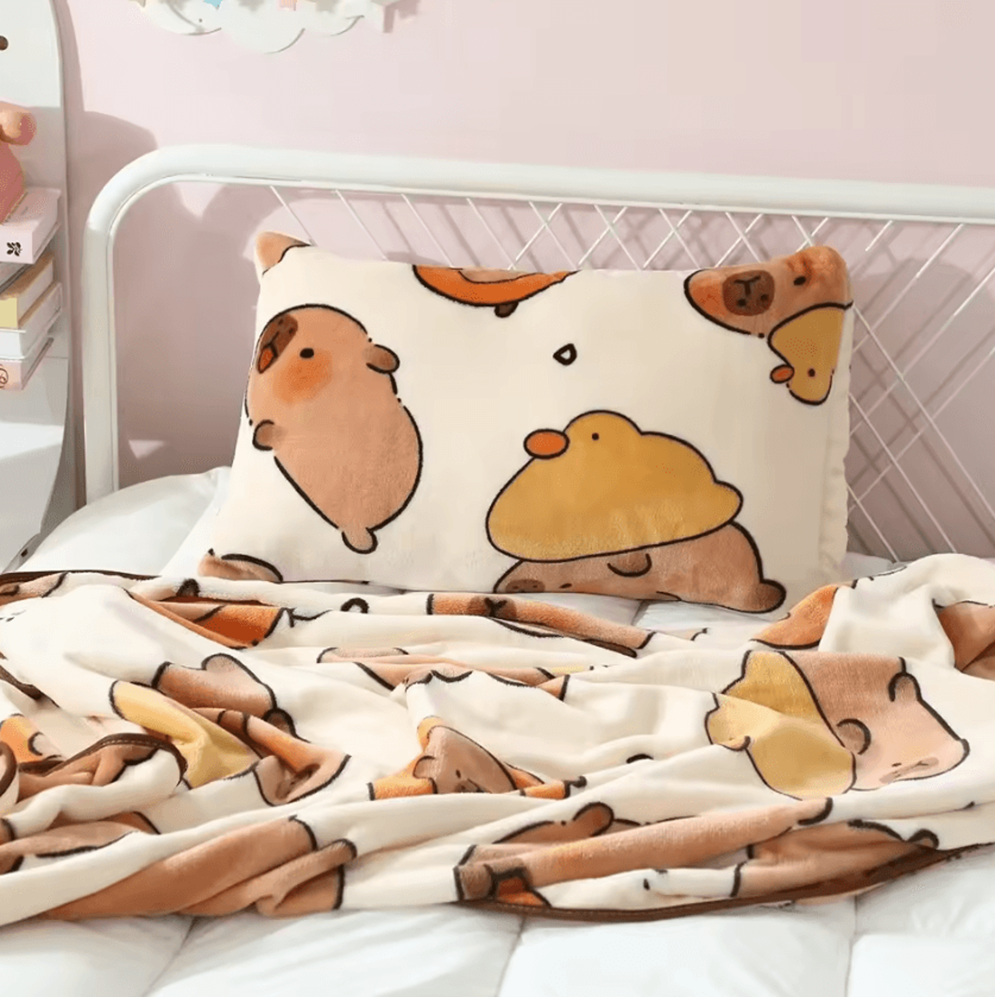 Cute Capybara Flannel Throw Blanket 3