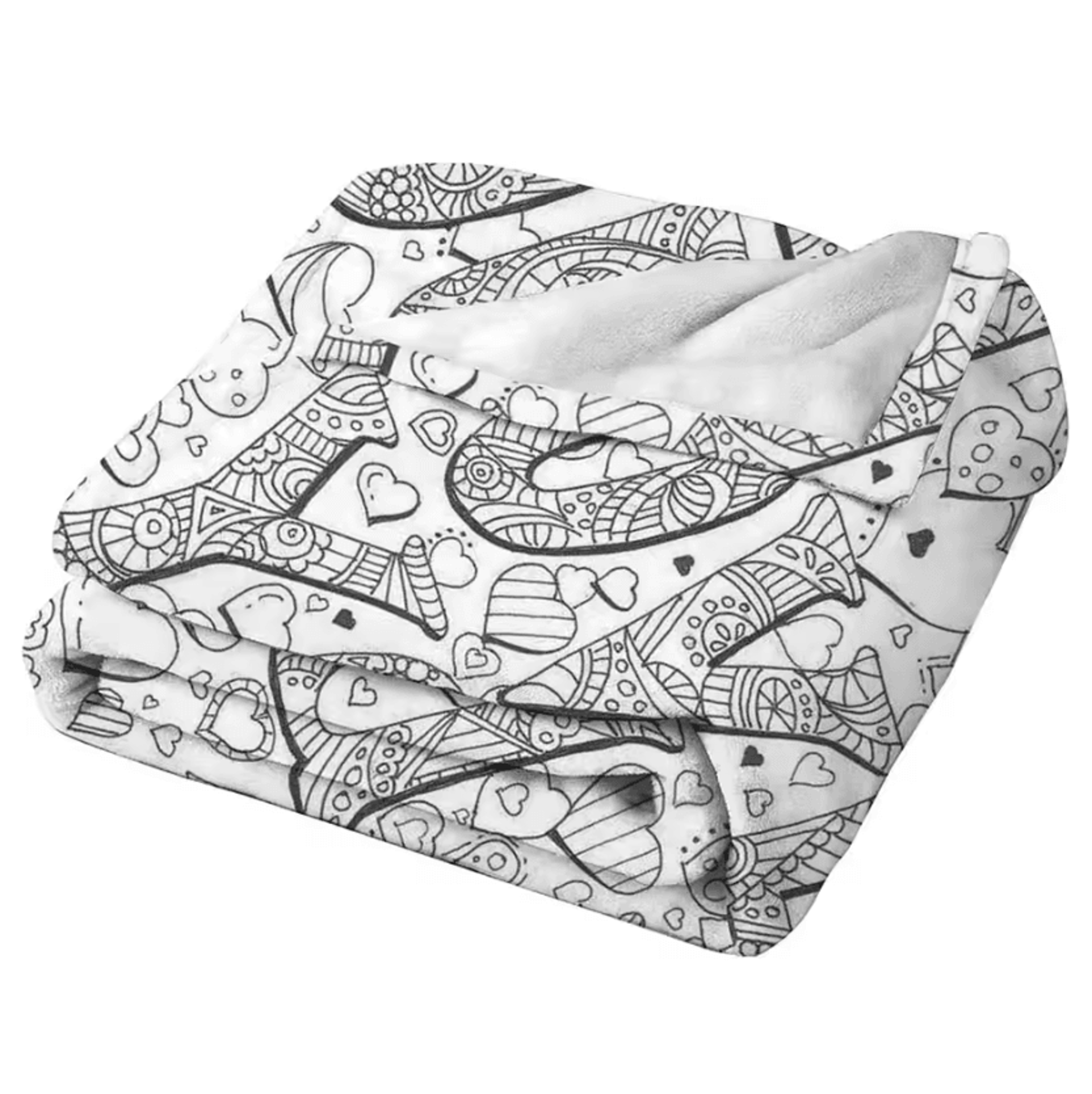 Romantic Eiffel Tower Heart Flannel Throw Blanket 0
