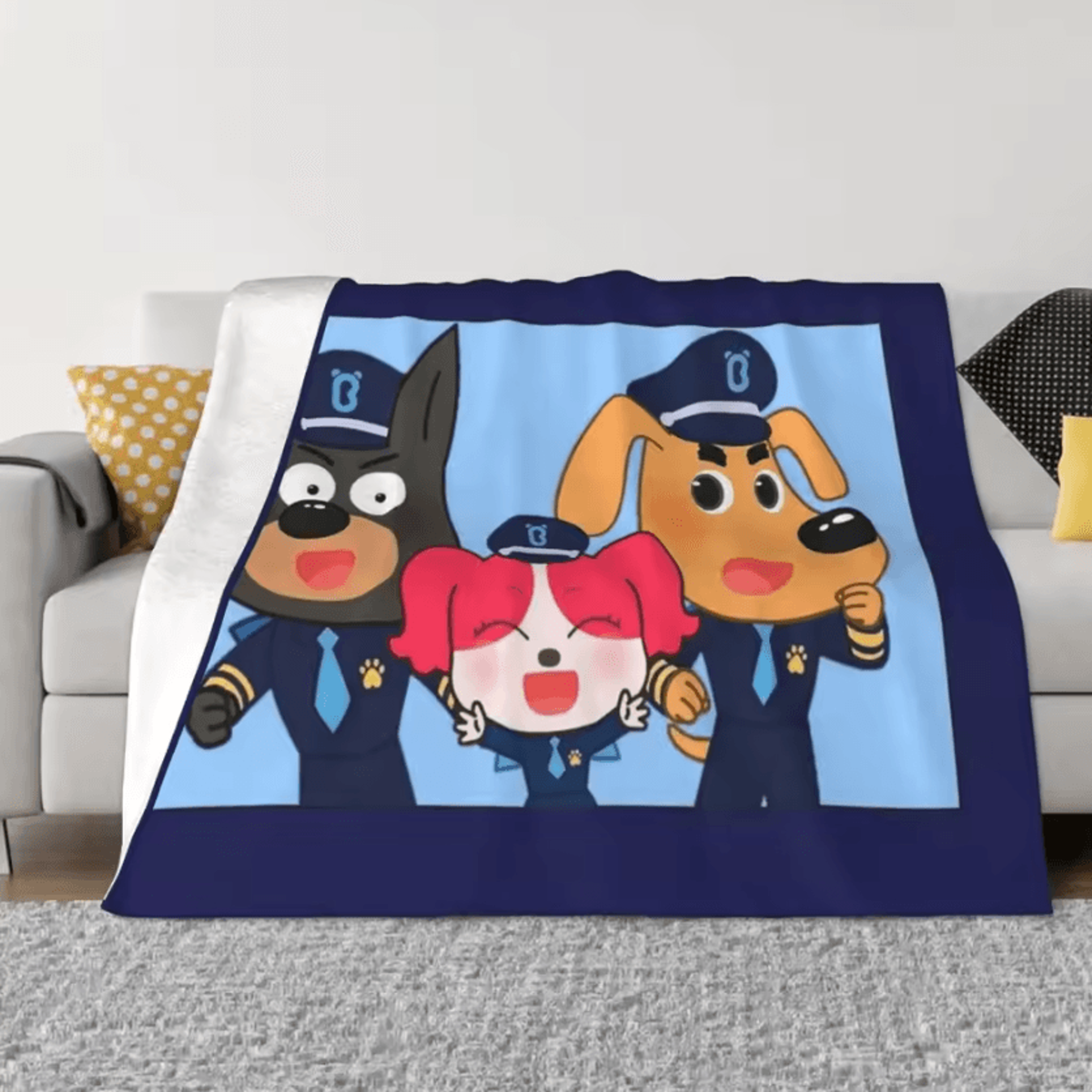 Sheriff Labrador Soft Flannel Throw Blanket 5