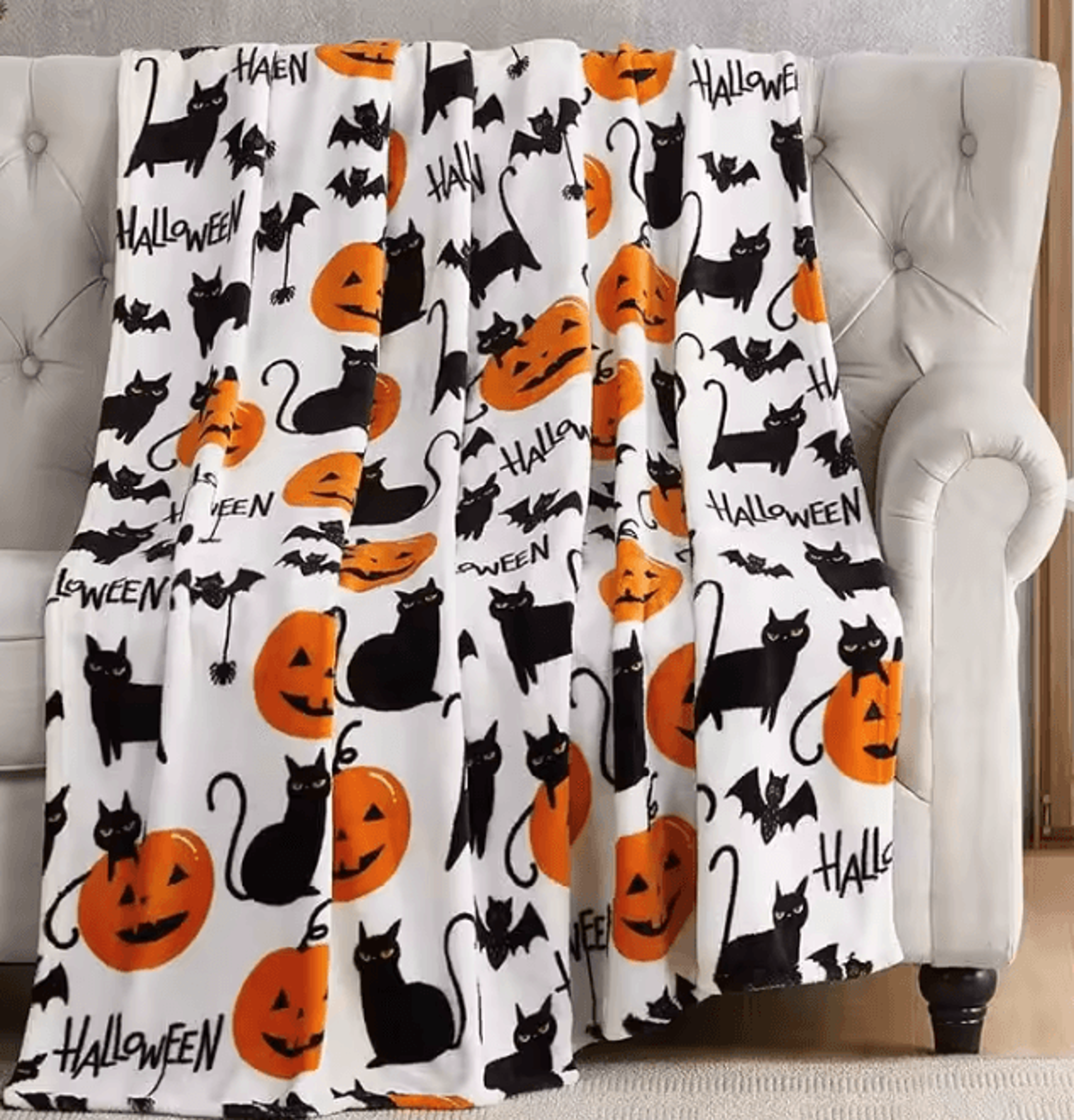 Black Bats Soft Flannel Throw Blanket 2
