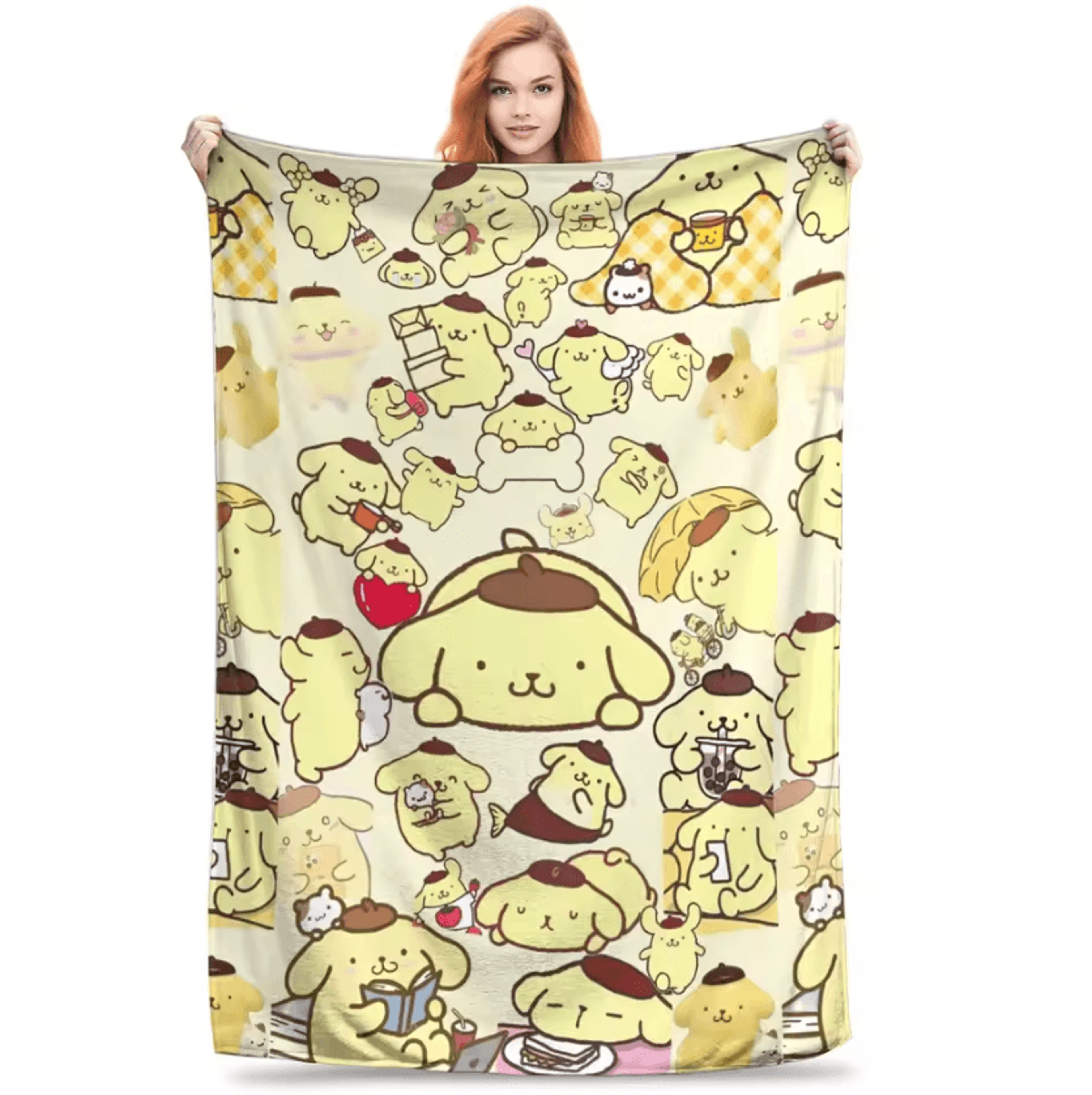 Pompompurin Soft Fleece Flannel Throw Blanket 4
