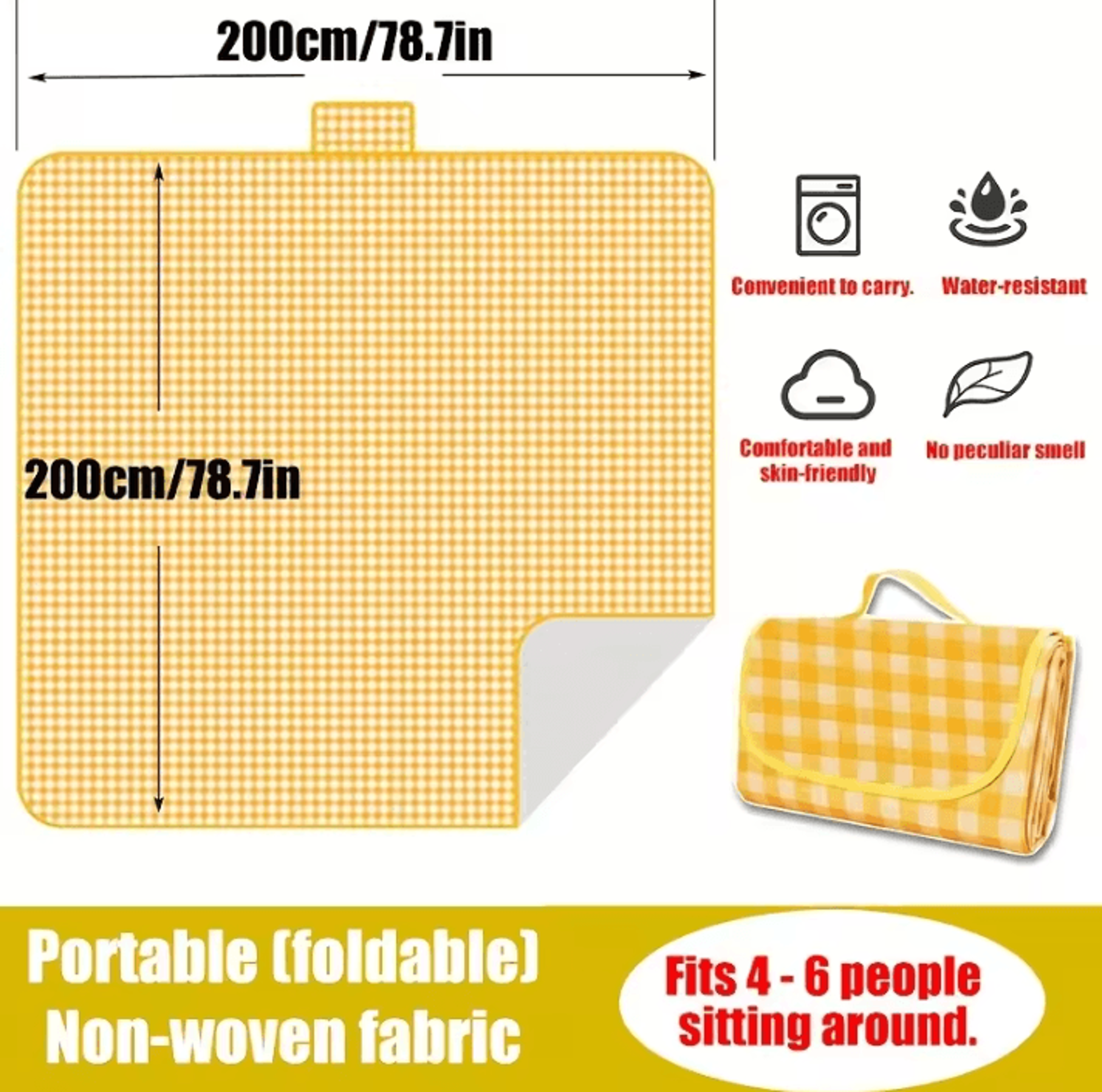 200x200cm Waterproof Portable Camping Picnic Mat 3