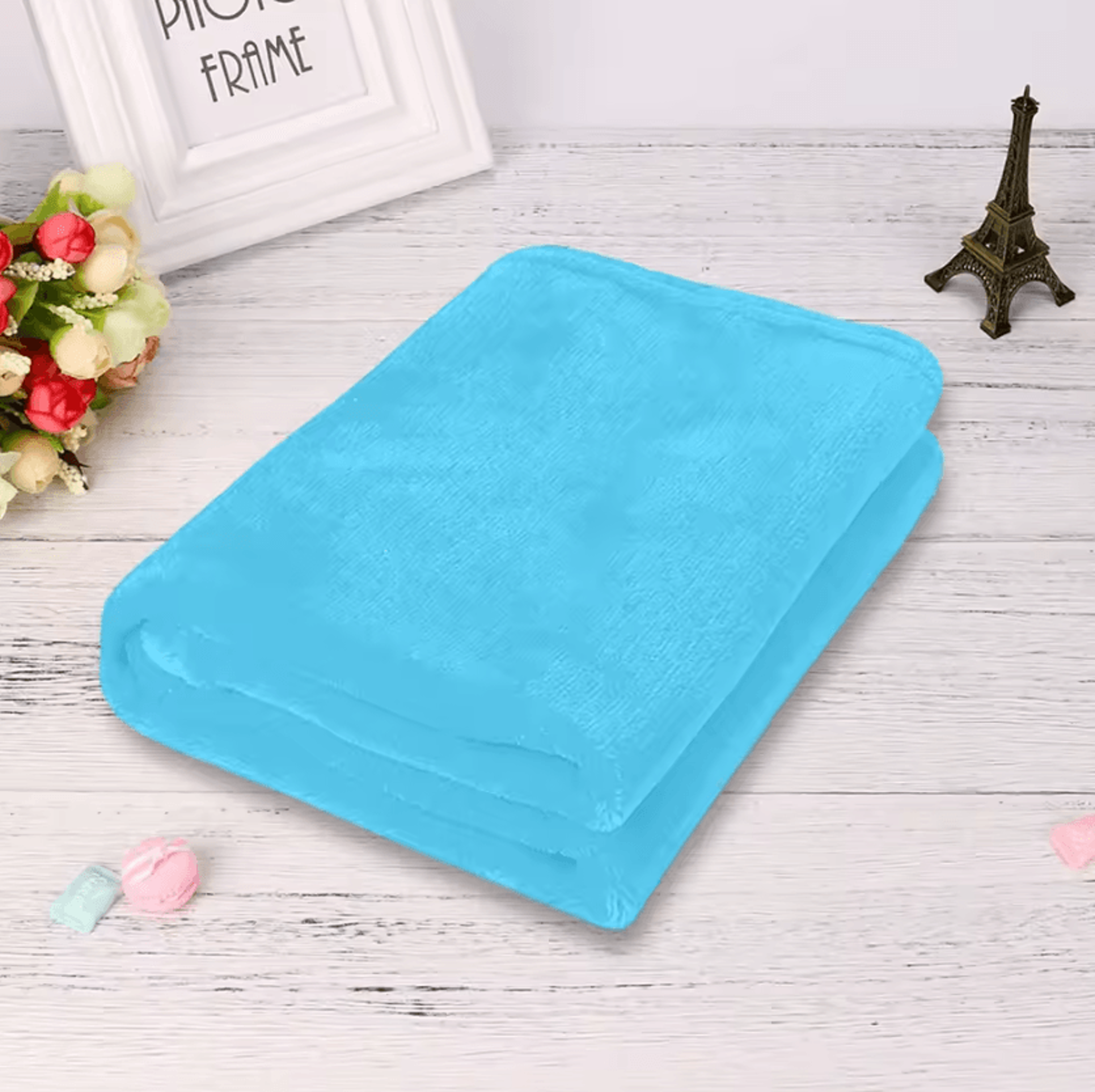 Solid Micro Plush Coral Fleece Throw Blanket 4