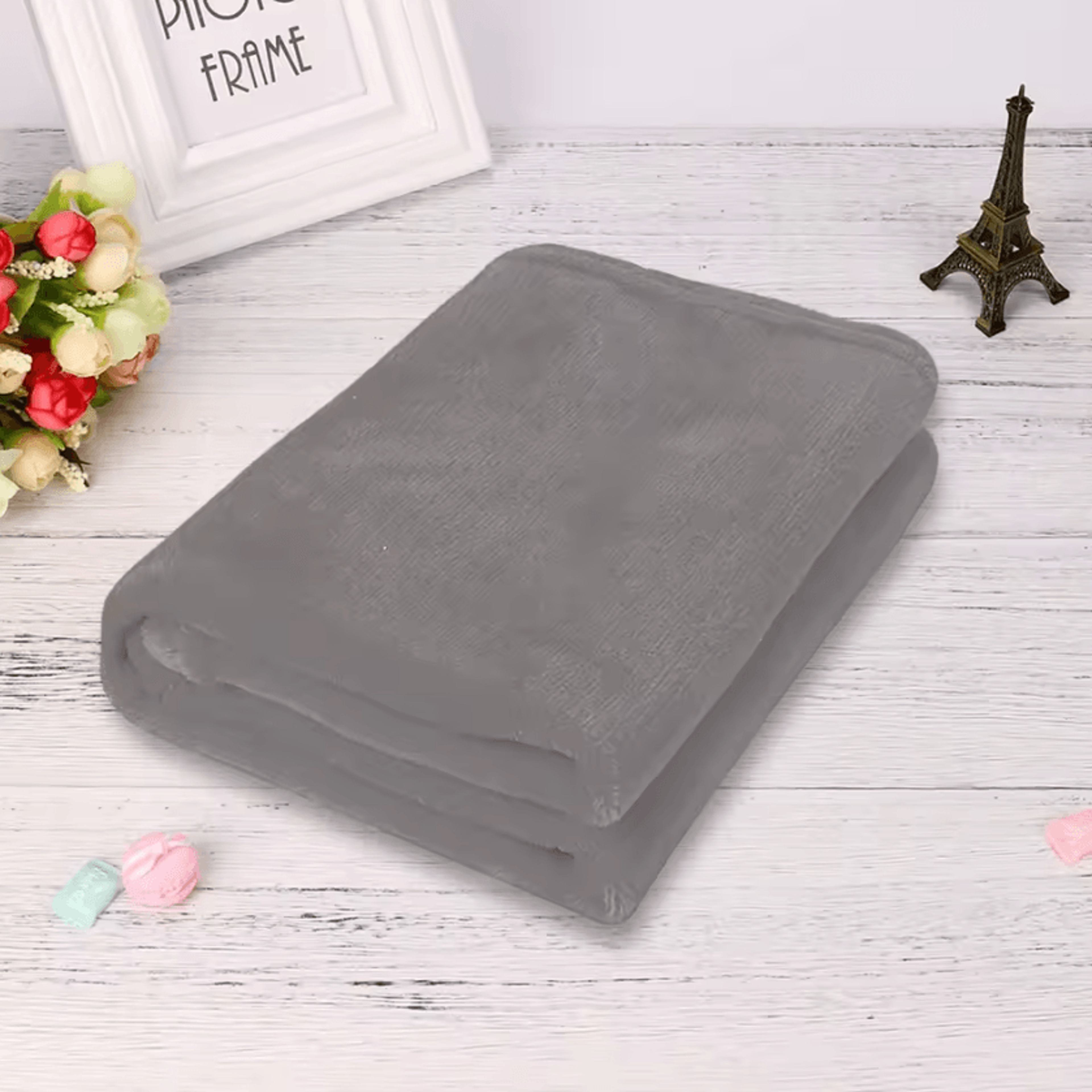 Solid Micro Plush Coral Fleece Throw Blanket 3