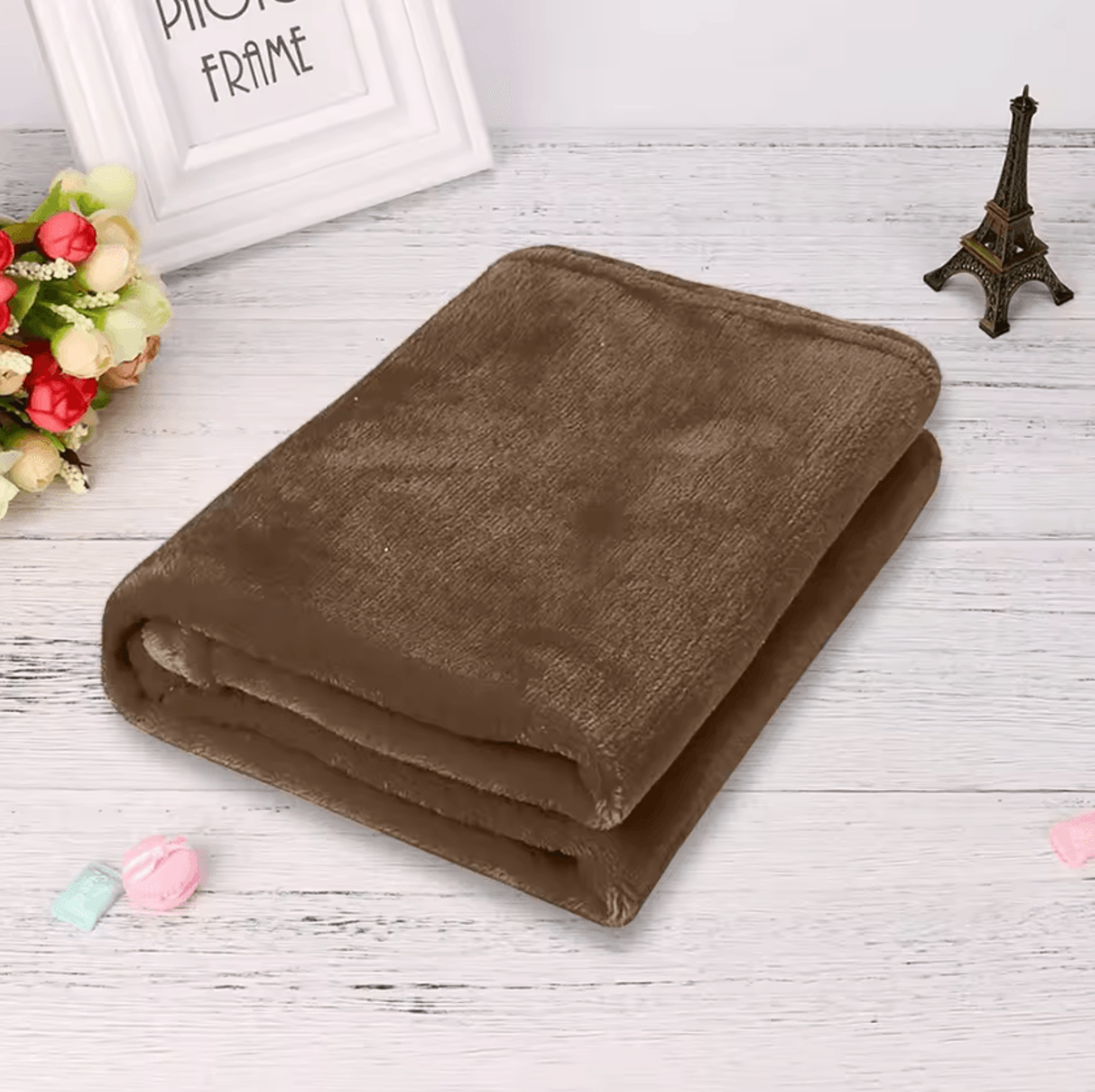 Solid Micro Plush Coral Fleece Throw Blanket 5
