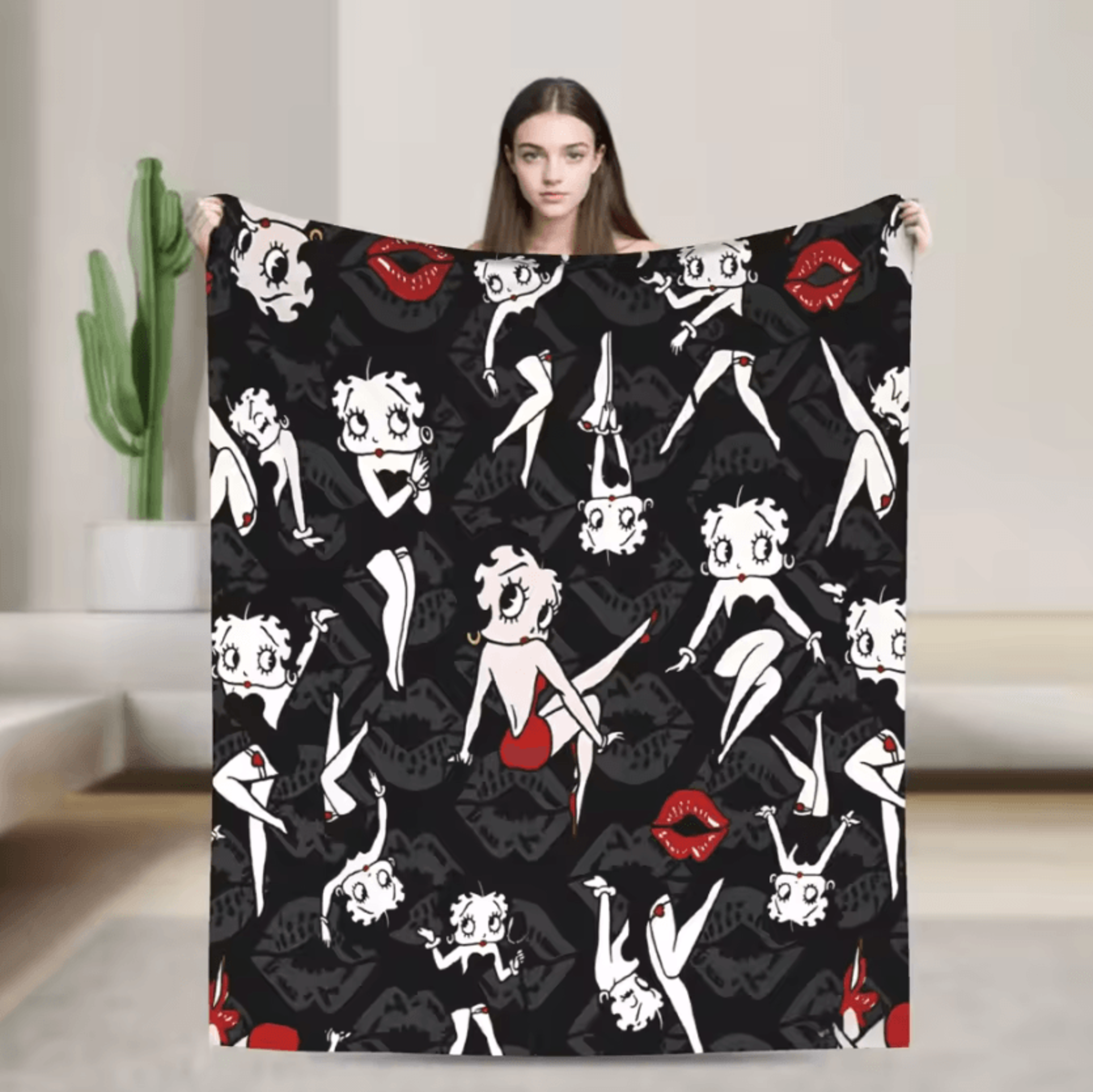 Betty Boop Soft Plush Flannel Throw Blanket 5