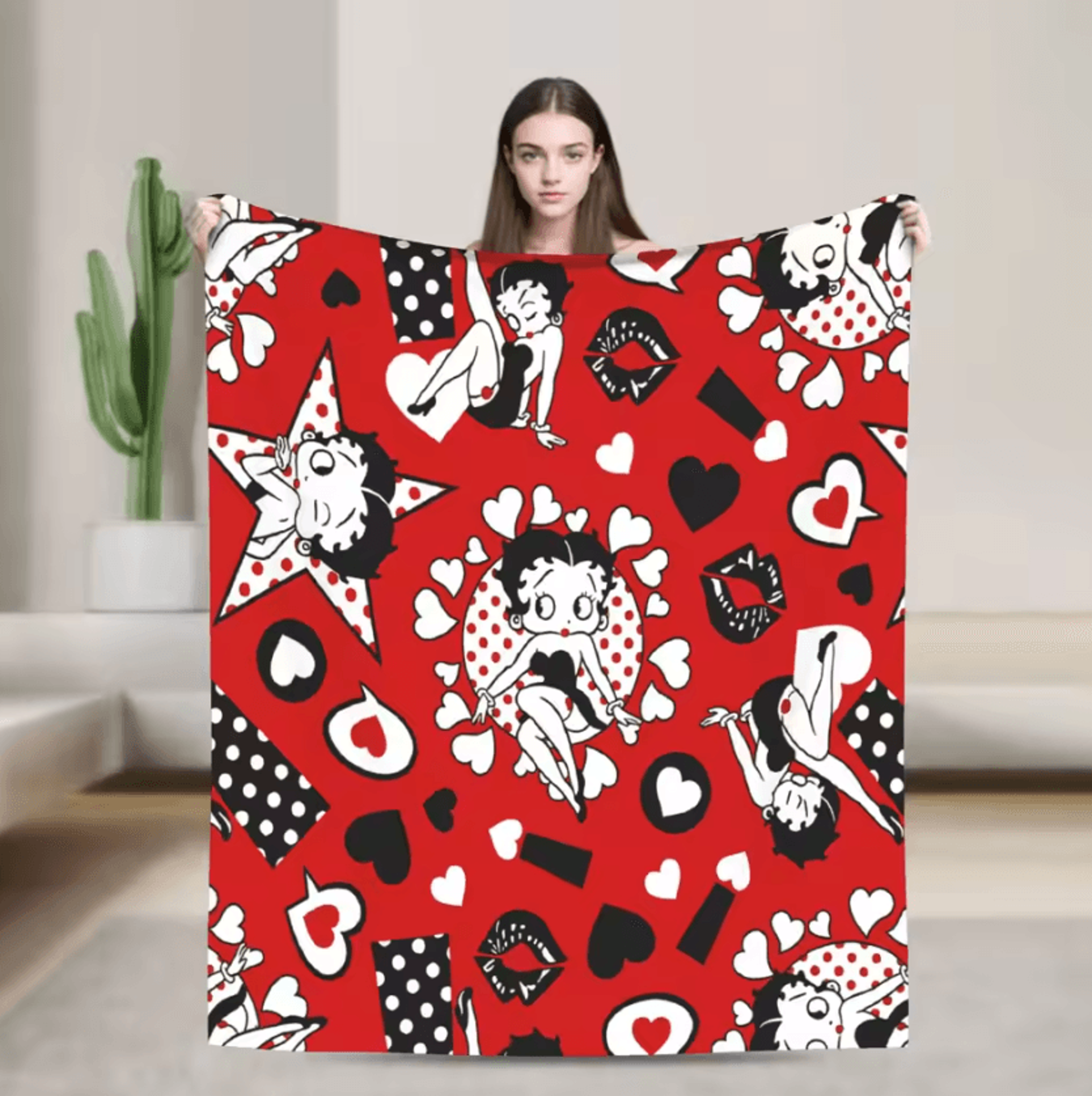 Betty Boop Soft Plush Flannel Throw Blanket 1