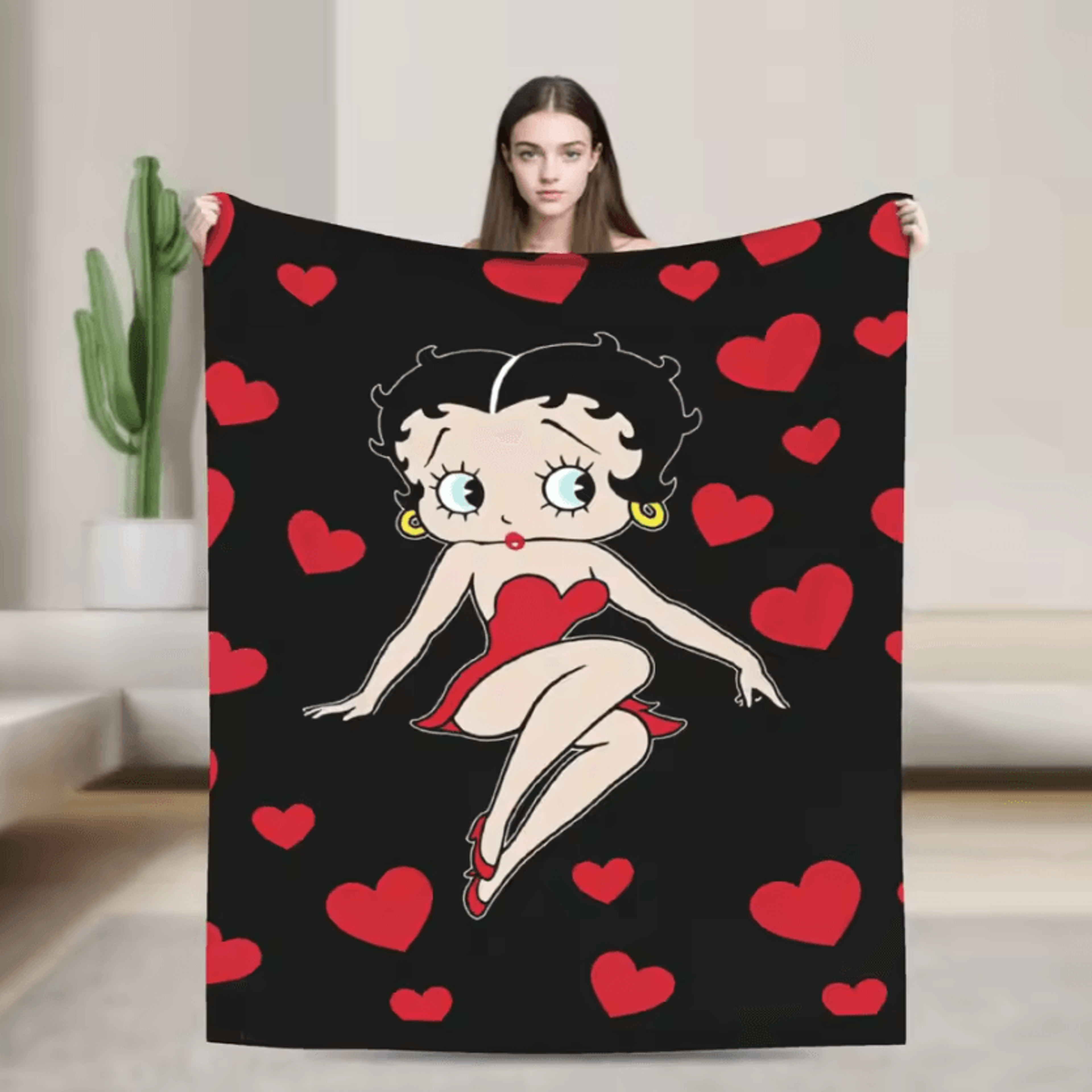 Betty Boop Soft Plush Flannel Throw Blanket 3