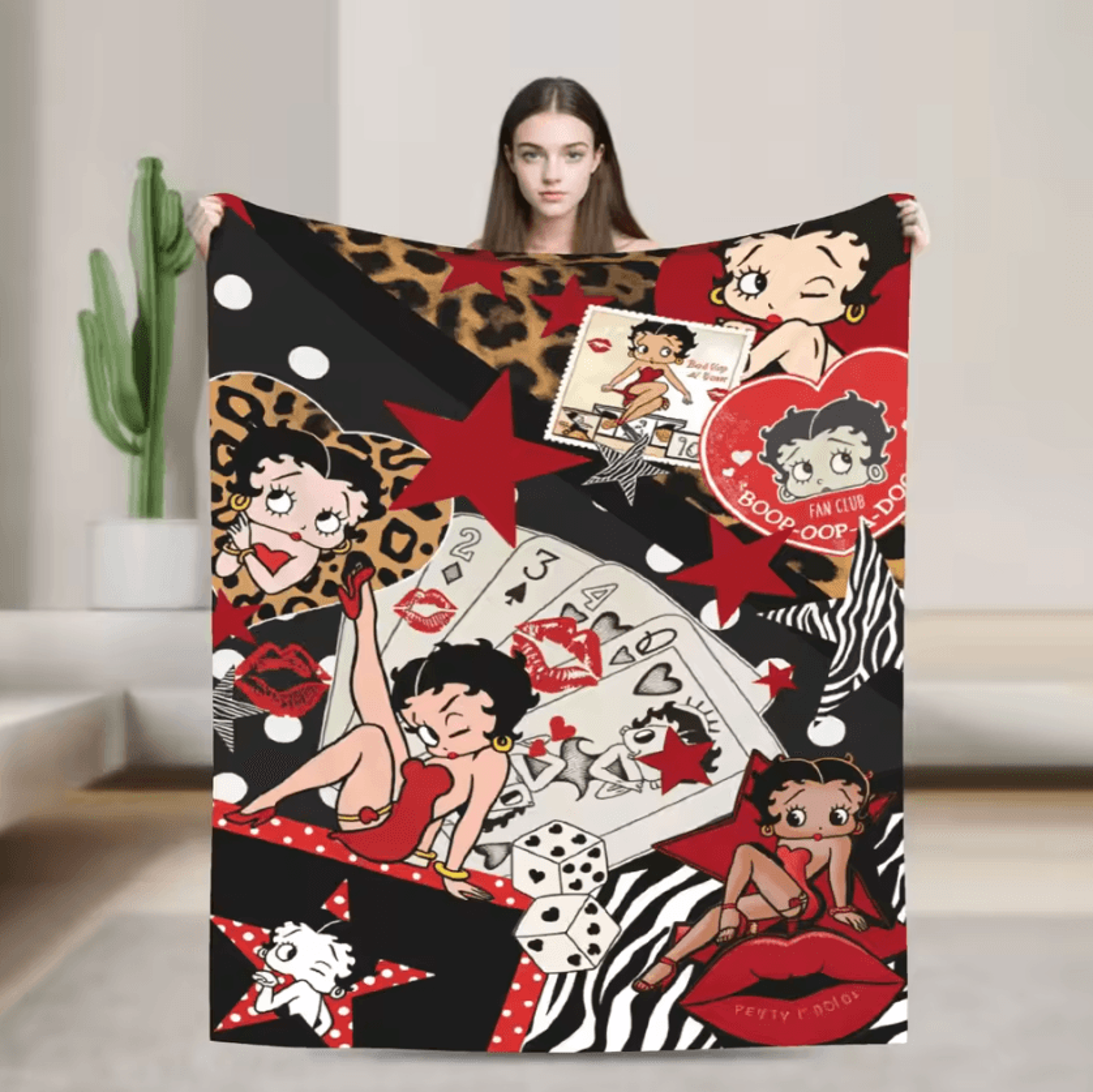 Betty Boop Soft Plush Flannel Throw Blanket 2