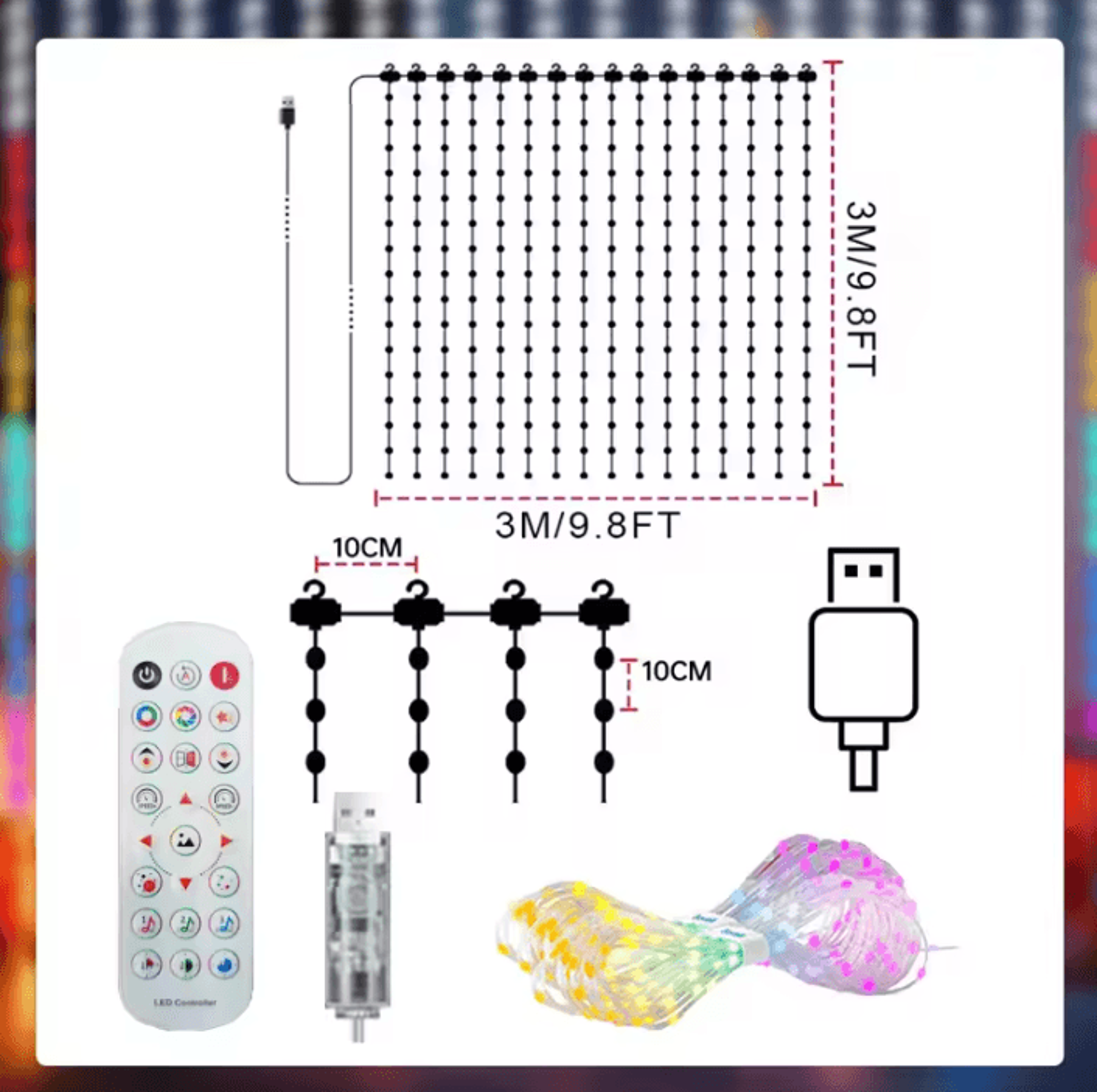 Smart Music Sync LED Curtain Lights 4