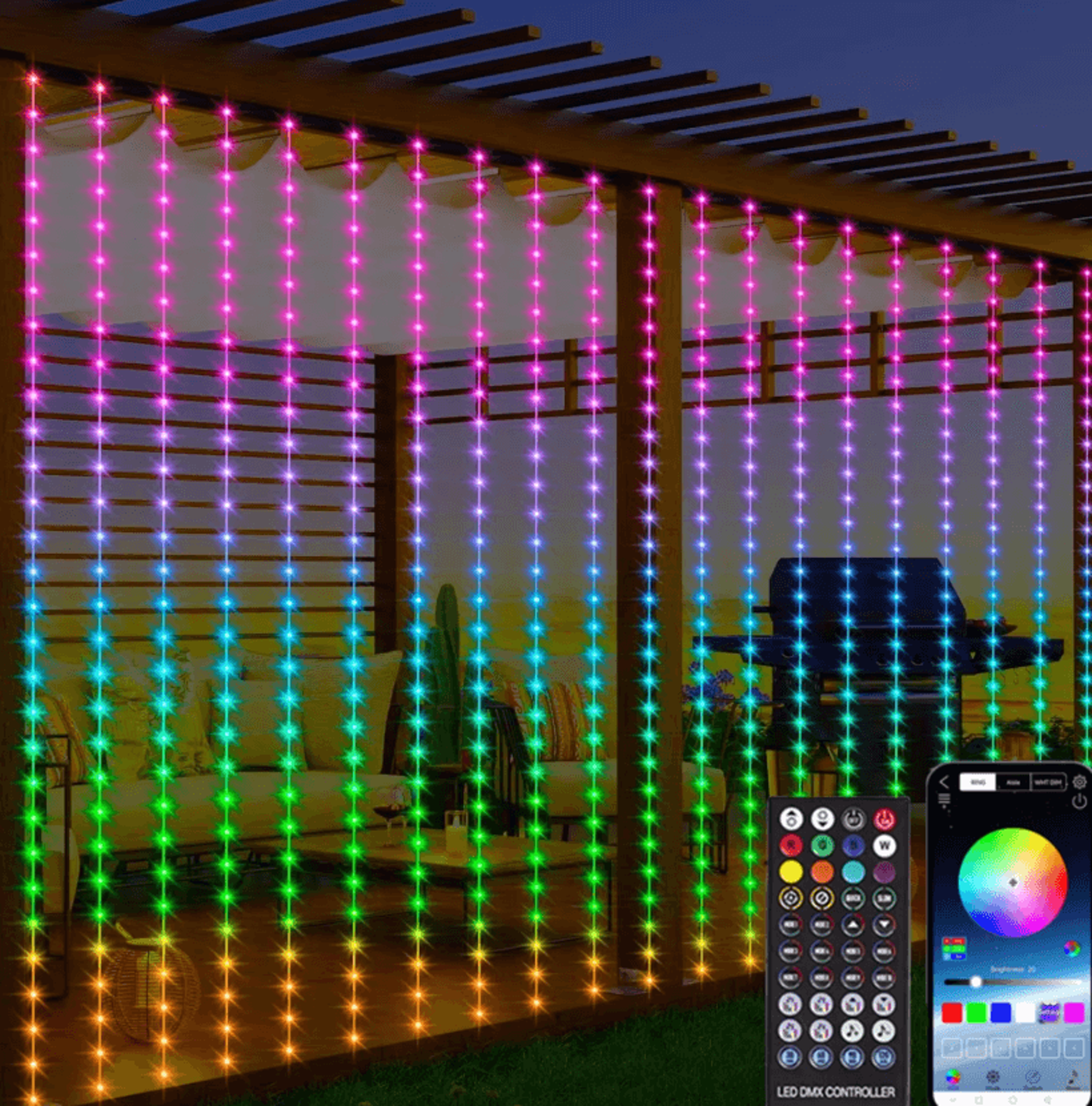 3M RGB App Controlled LED Curtain Lights 0