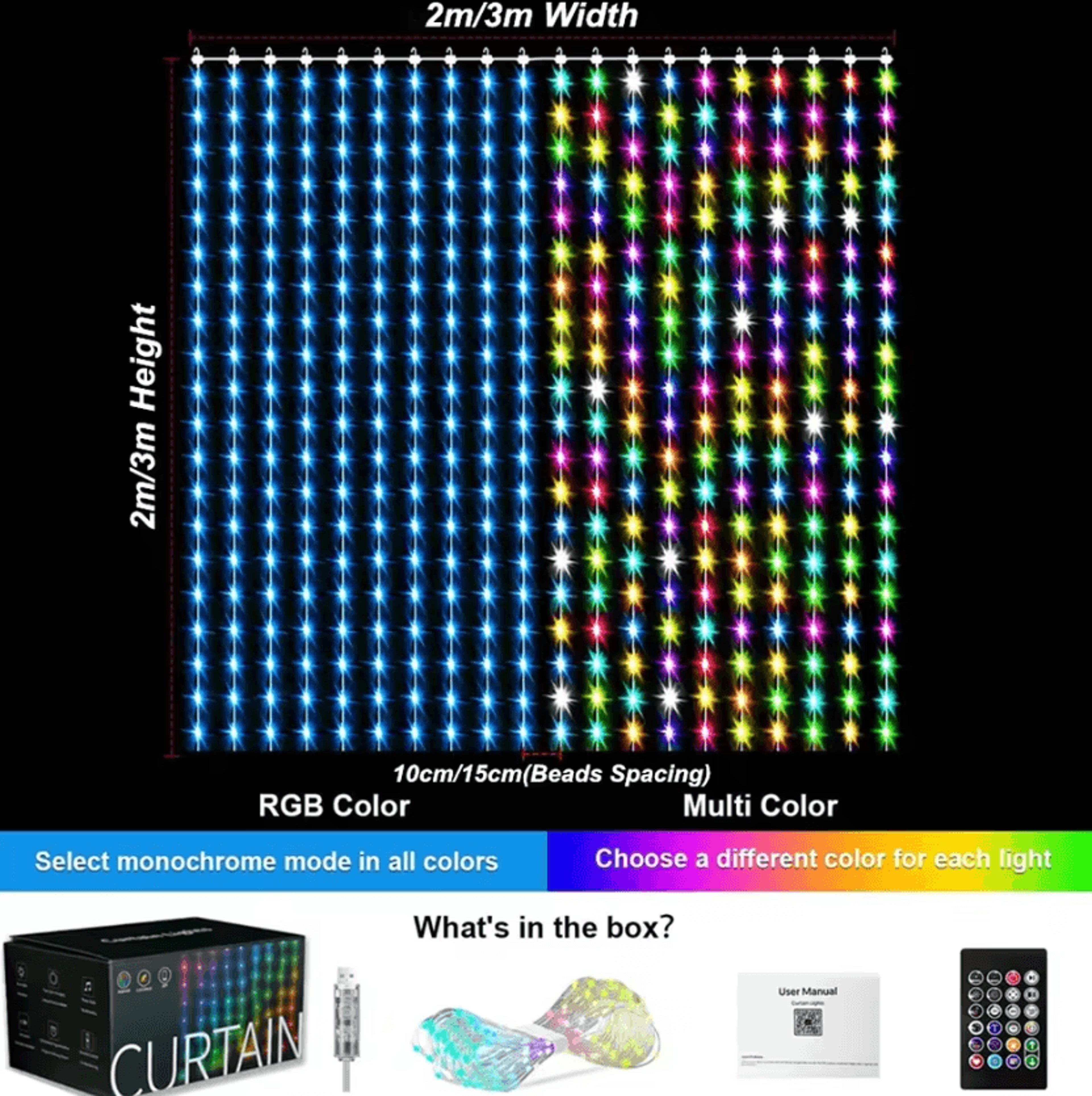 RGB Smart Music Sync Curtain Lights 5