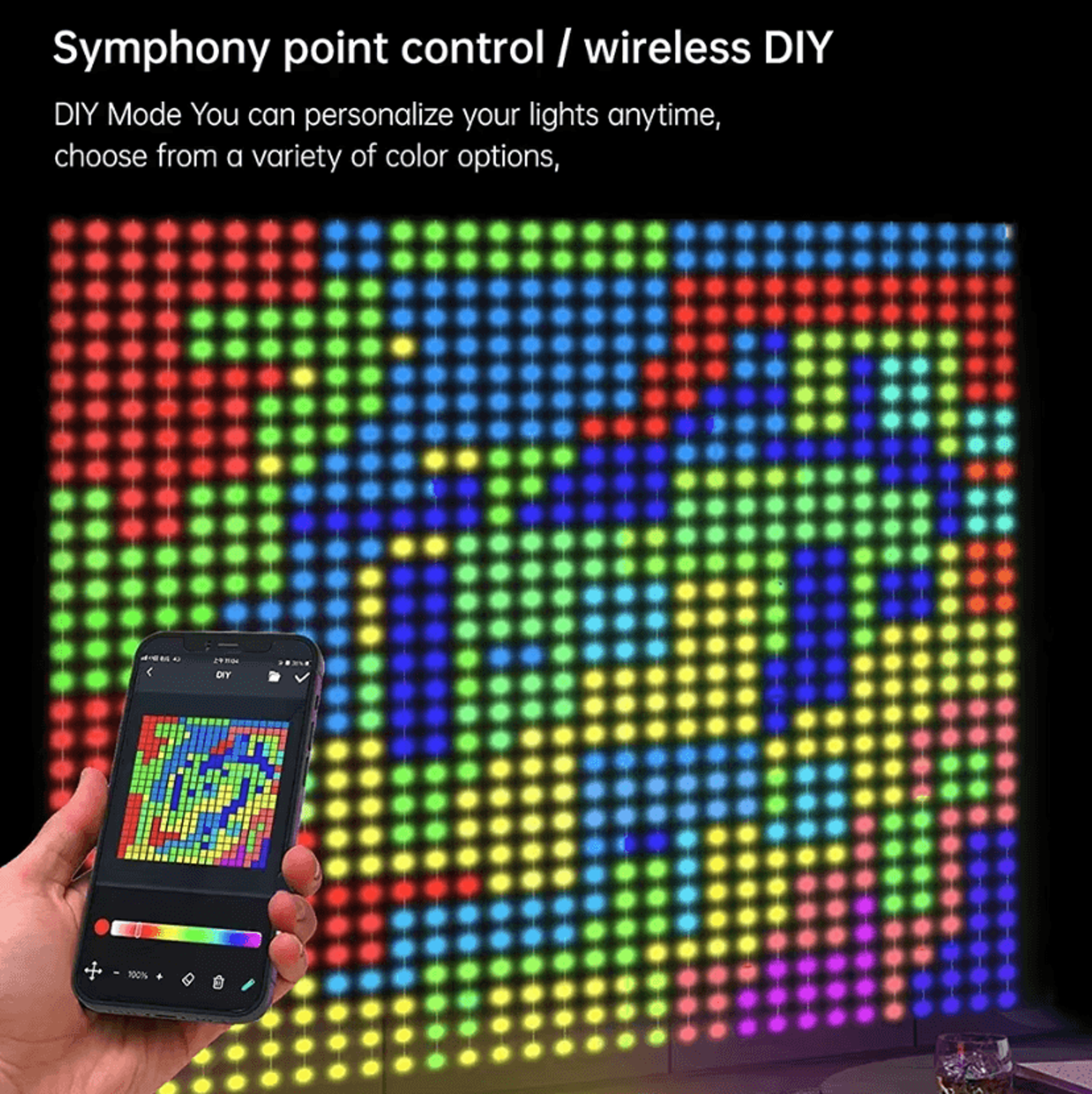 Smart RGB DIY Pattern LED Curtain Lights 4