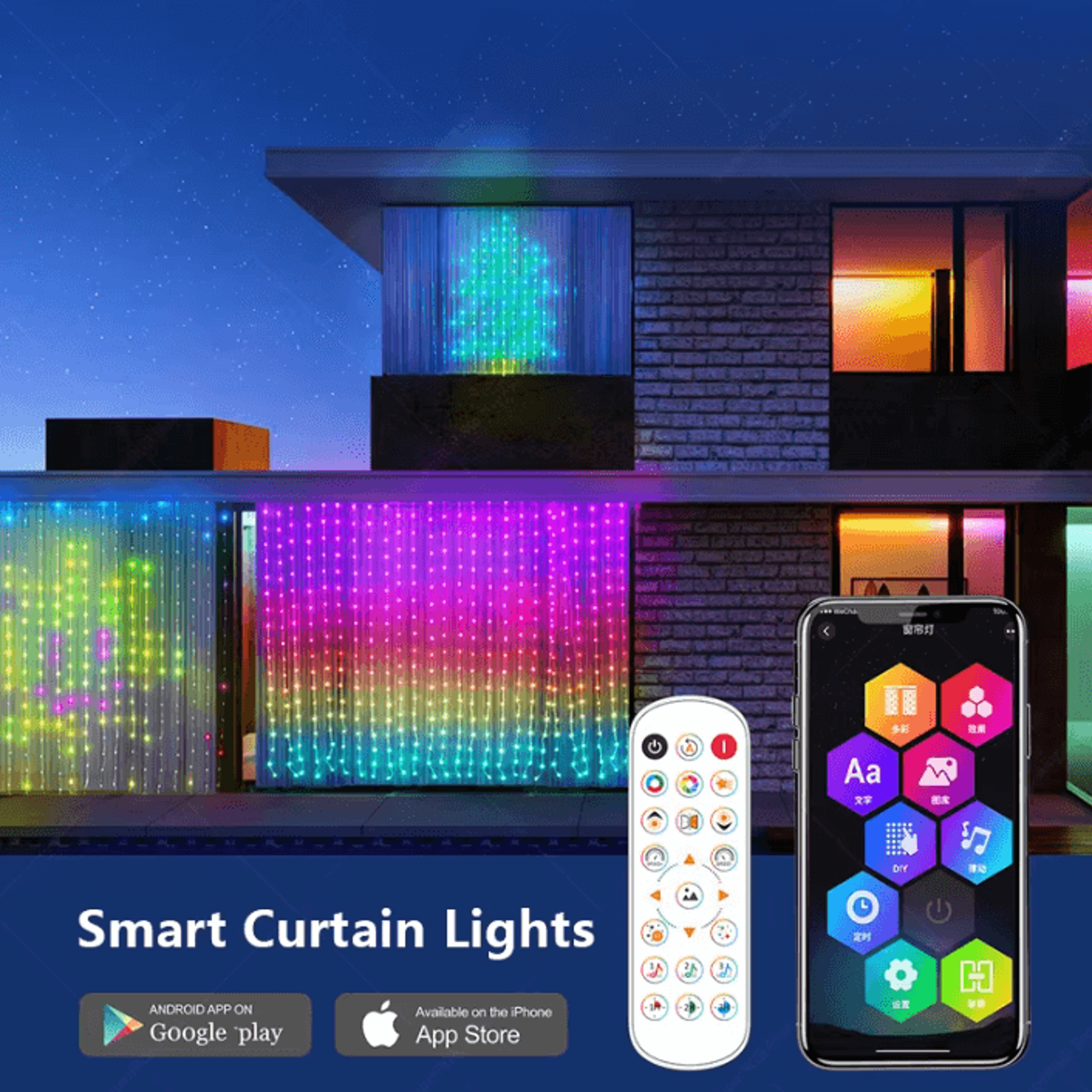 400 LED Smart Music Sync Curtain Lights 1
