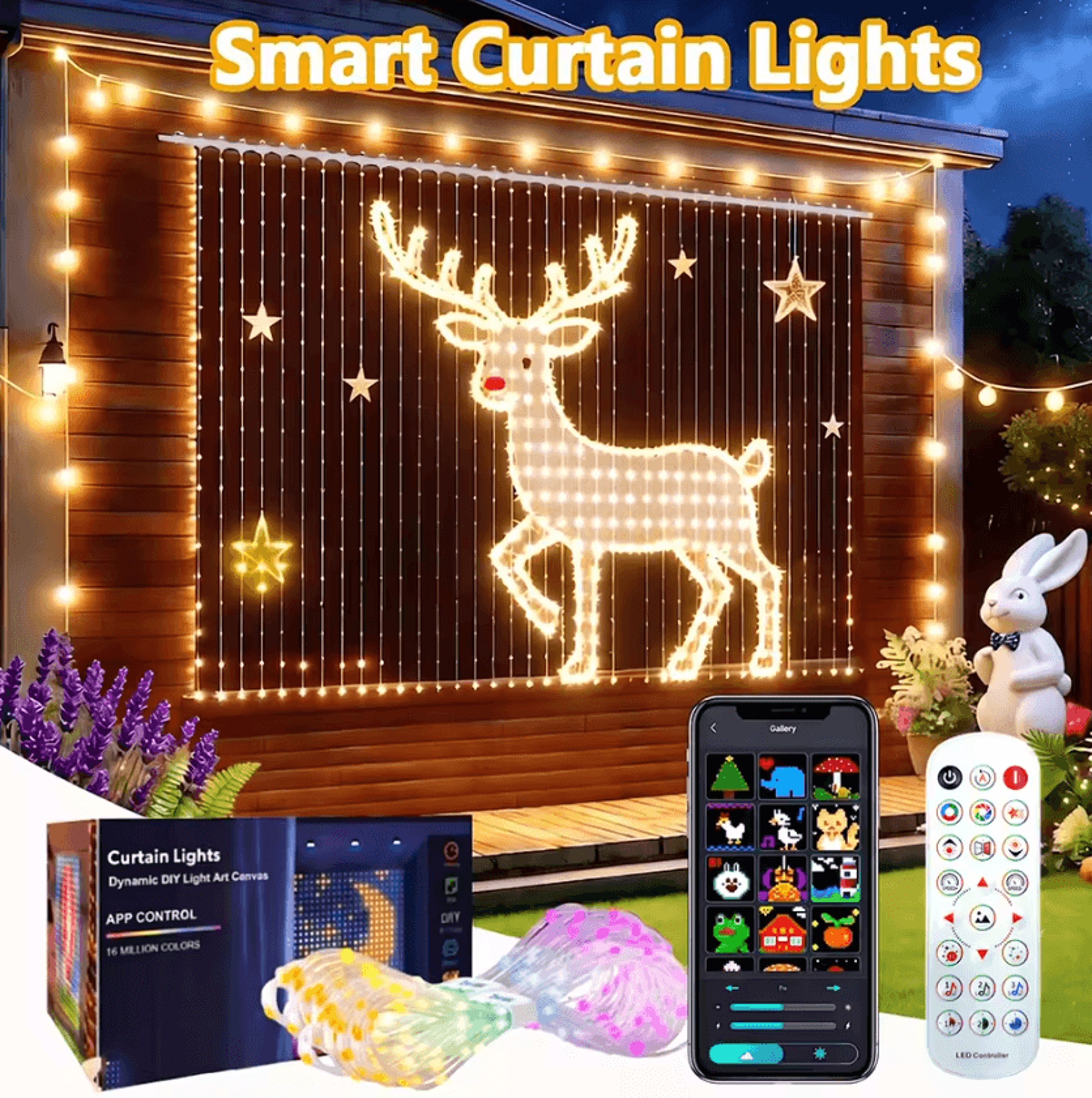 Smart DIY Music Sync Curtain Lights 0