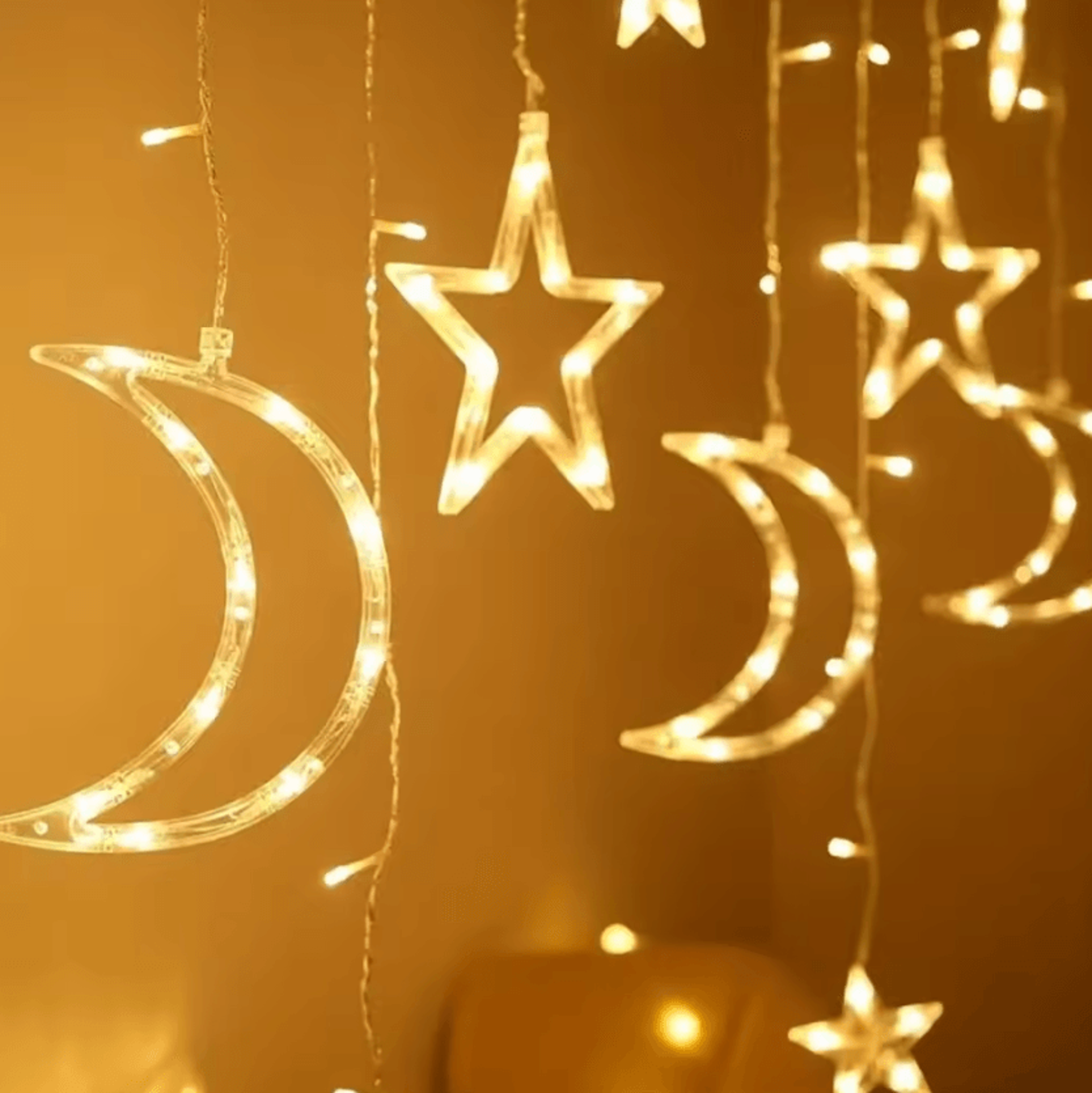 Star And Moon Battery Powered Curtain Lights 4