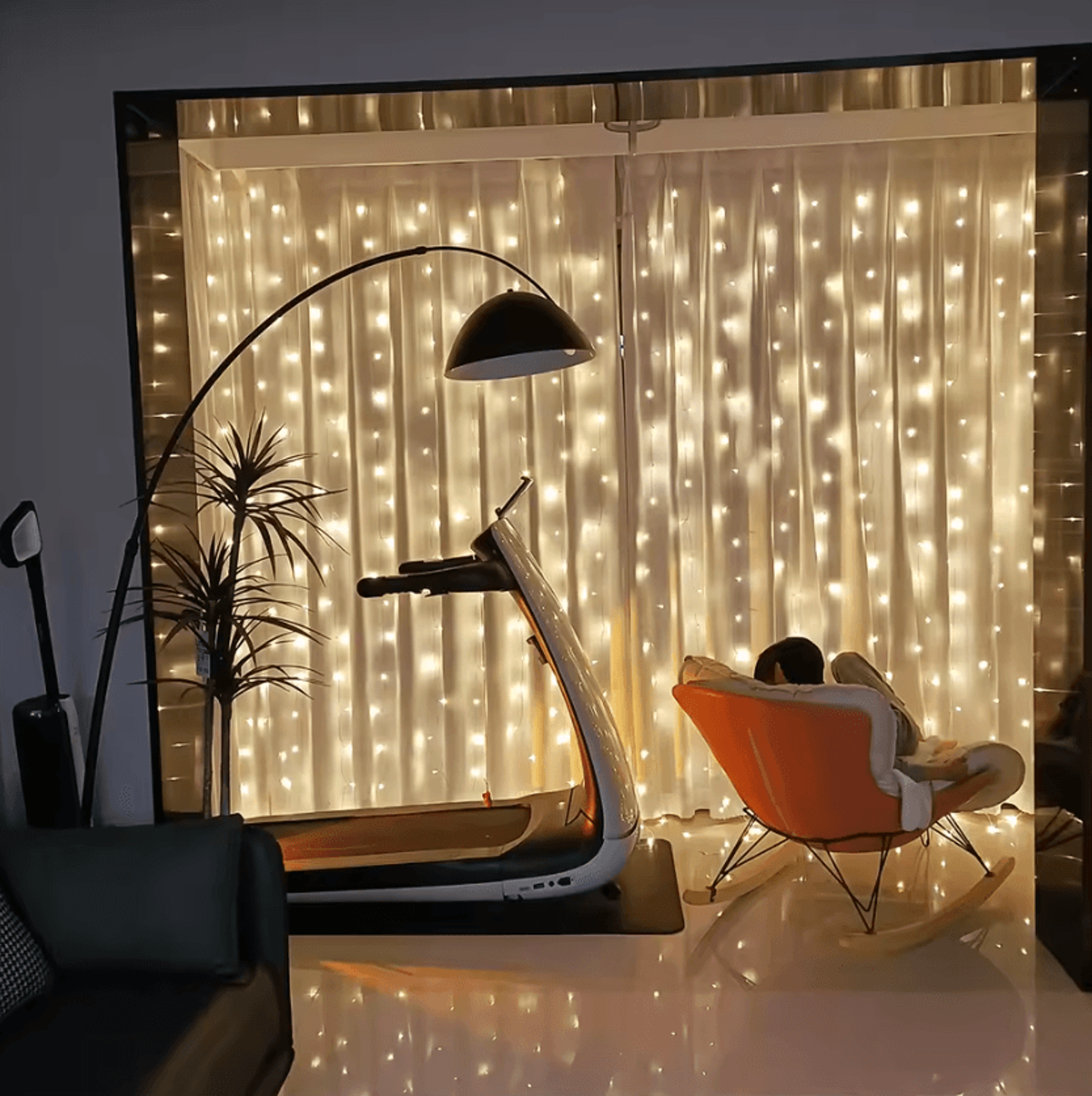 Copper Wire Window Curtain Fairy Lights 0