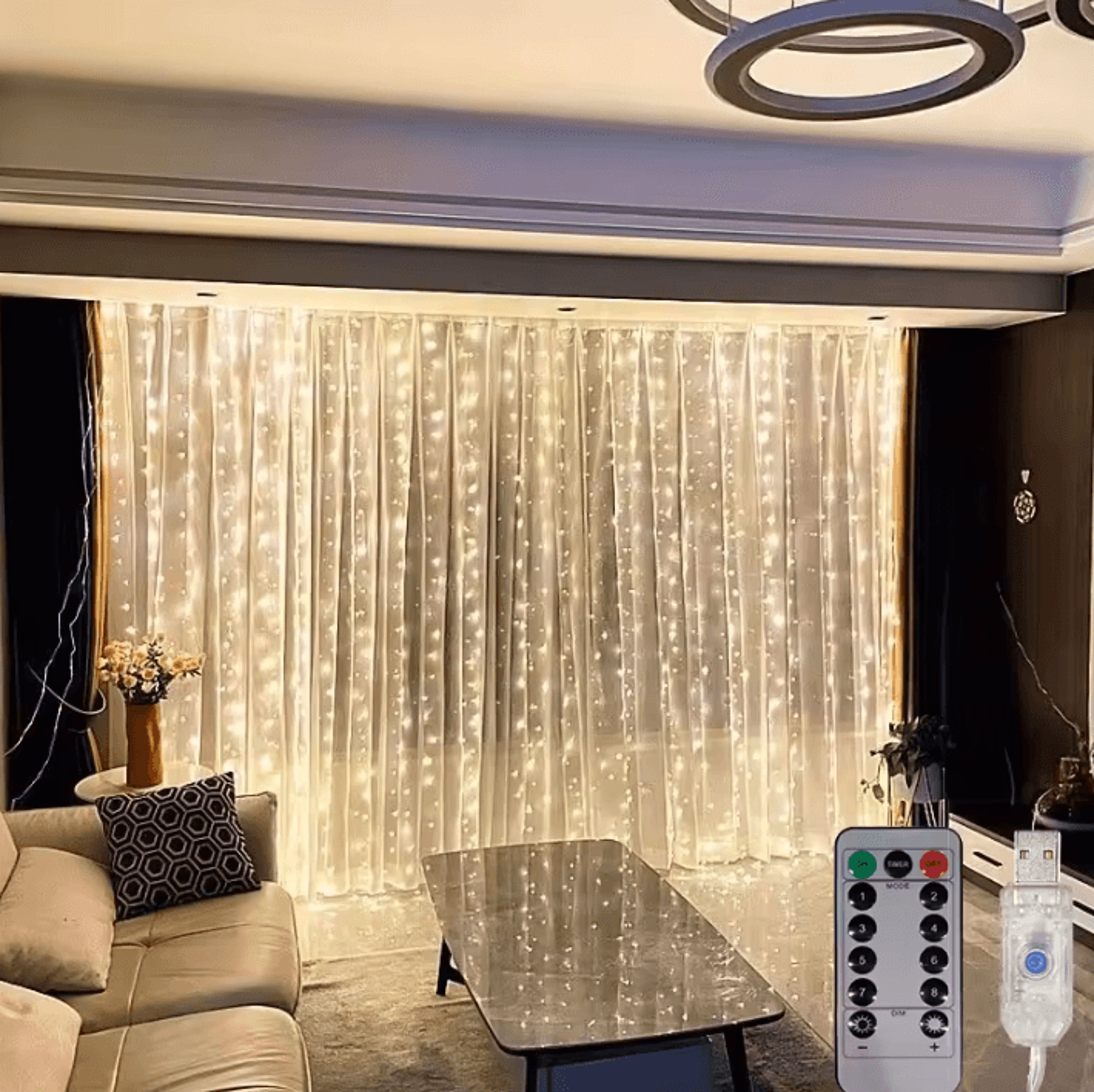 Aesthetic USB Curtain Lights With 8 Modes 4