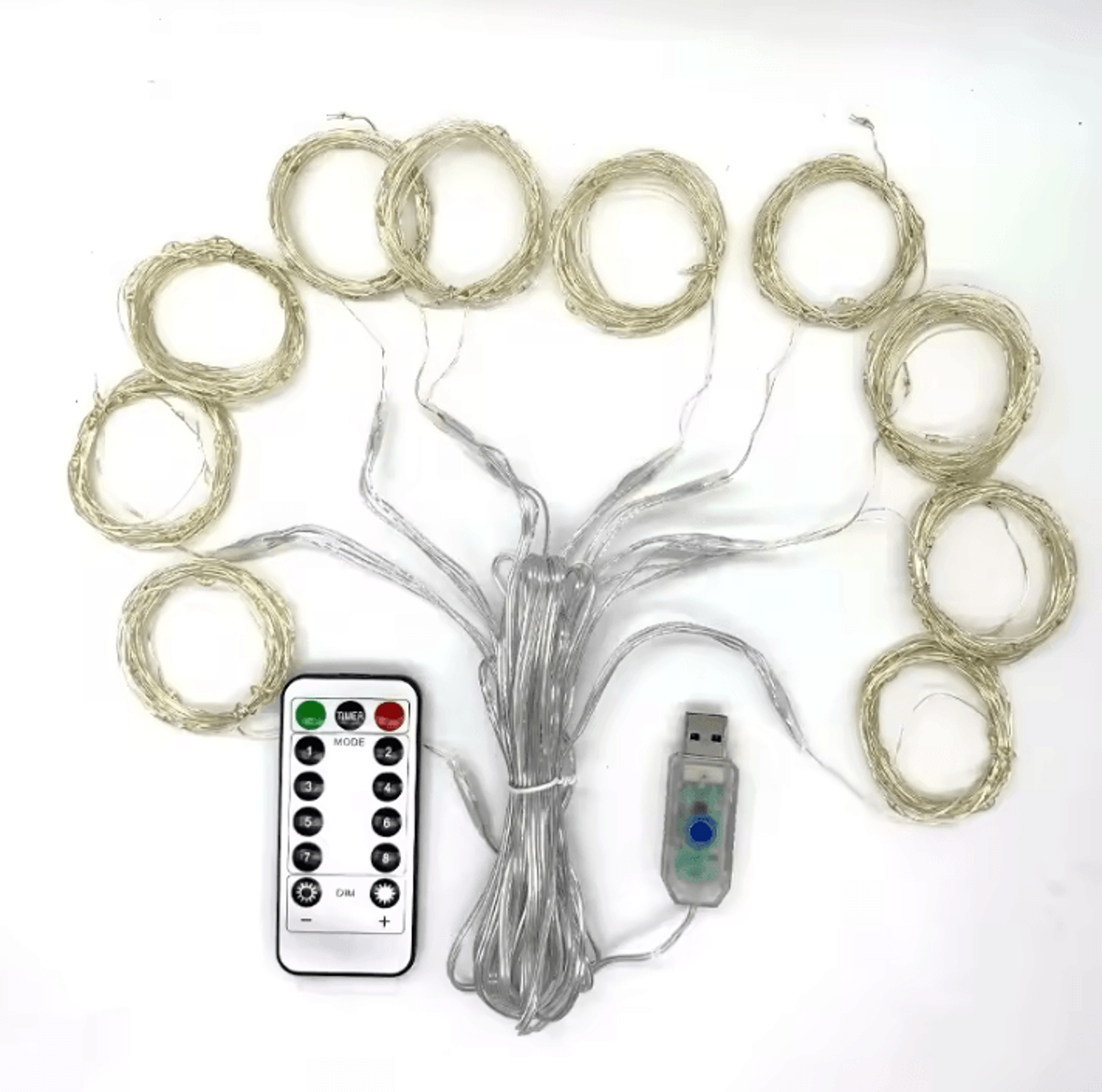USB LED Garland Curtain Lights With Remote And 8 Modes 4