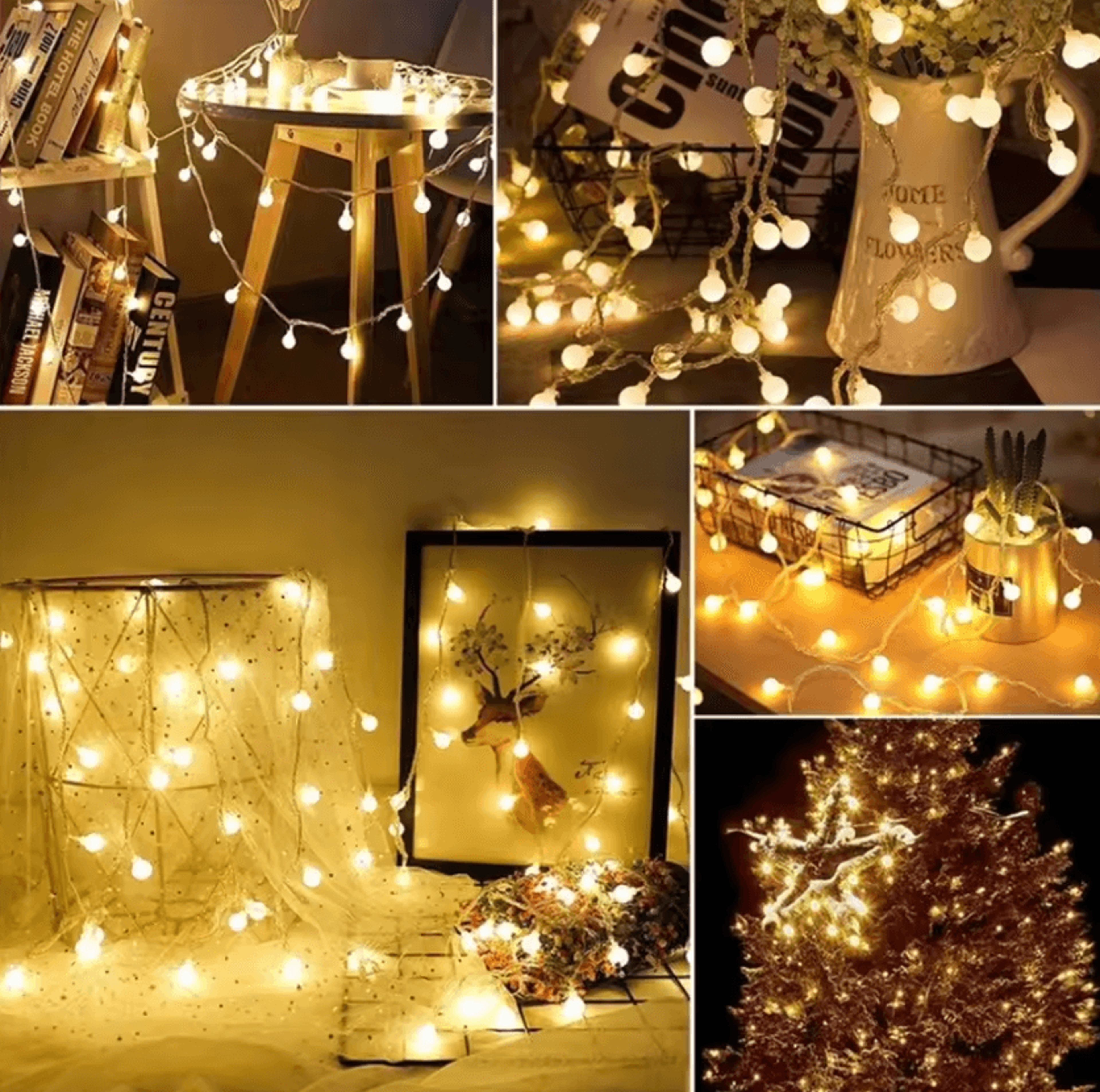 10M Ball LED Garland String Lights With USB Or Battery Power 2