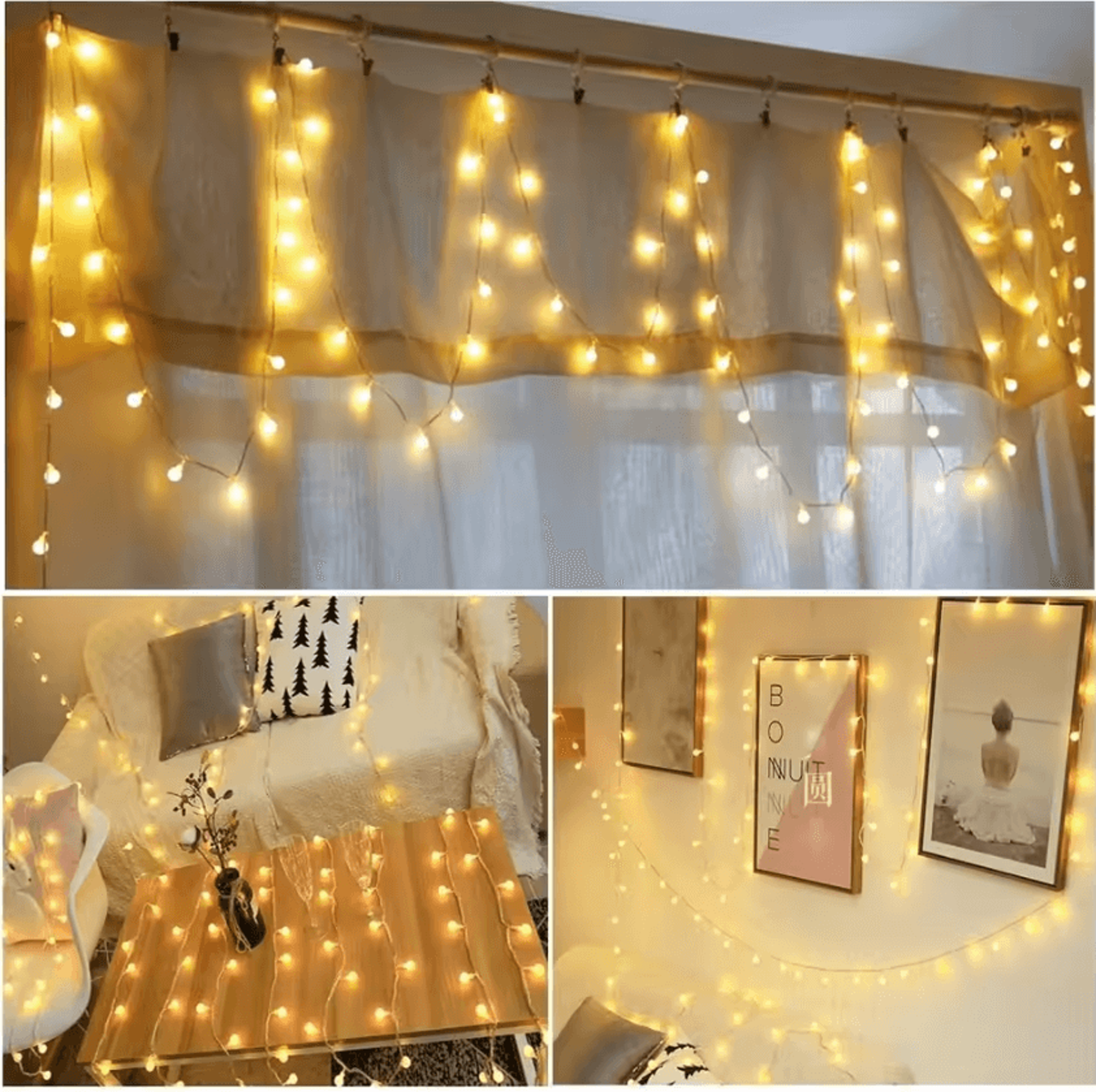 10M Ball LED Garland String Lights With USB Or Battery Power 3